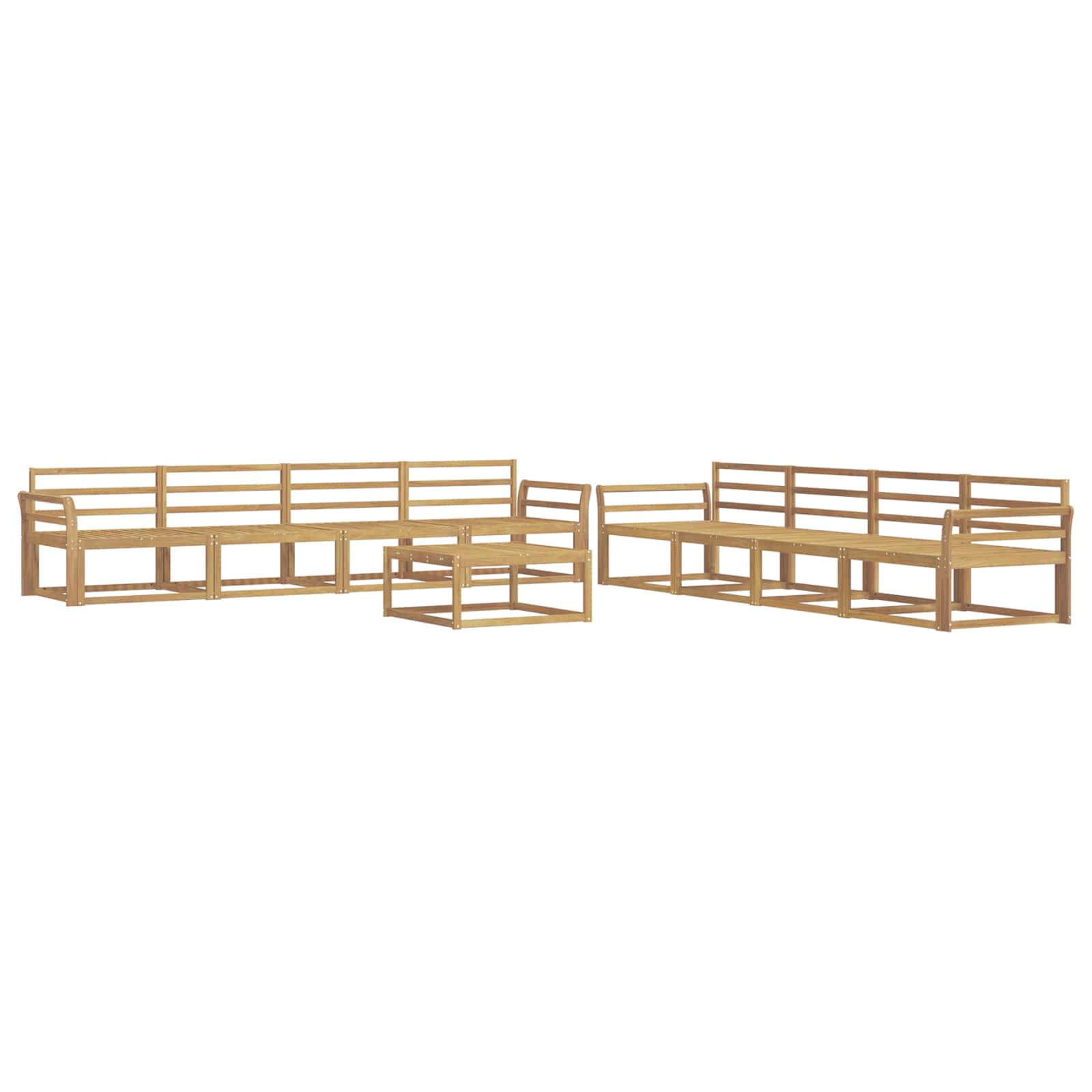 Buiten bankenset 9 pcs Wit 79 x 79 x 37 cm Massief Acaciahout image 2