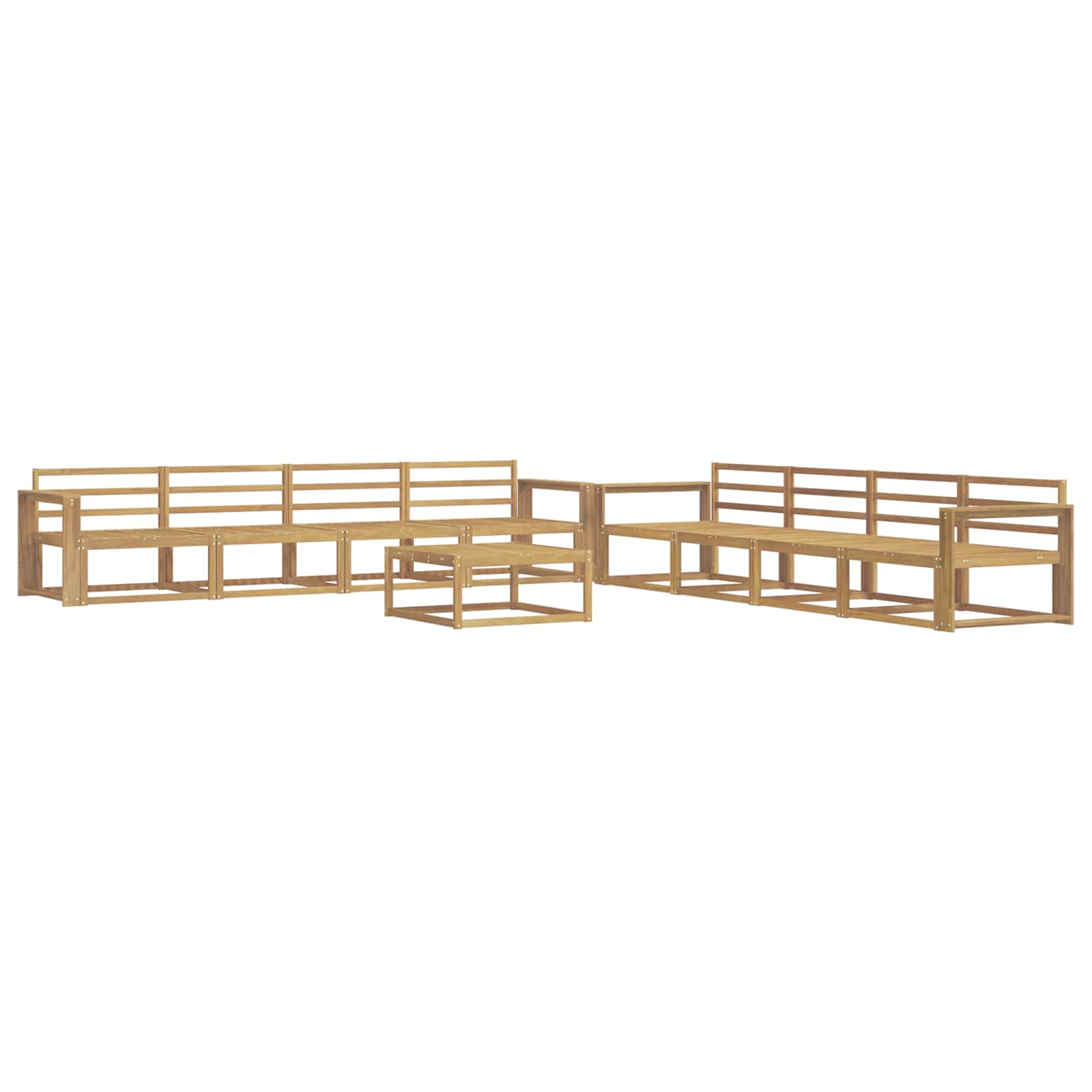 Buiten bankenset 9 pcs Wit 79 x 79 x 37 cm Massief Acaciahout image 2