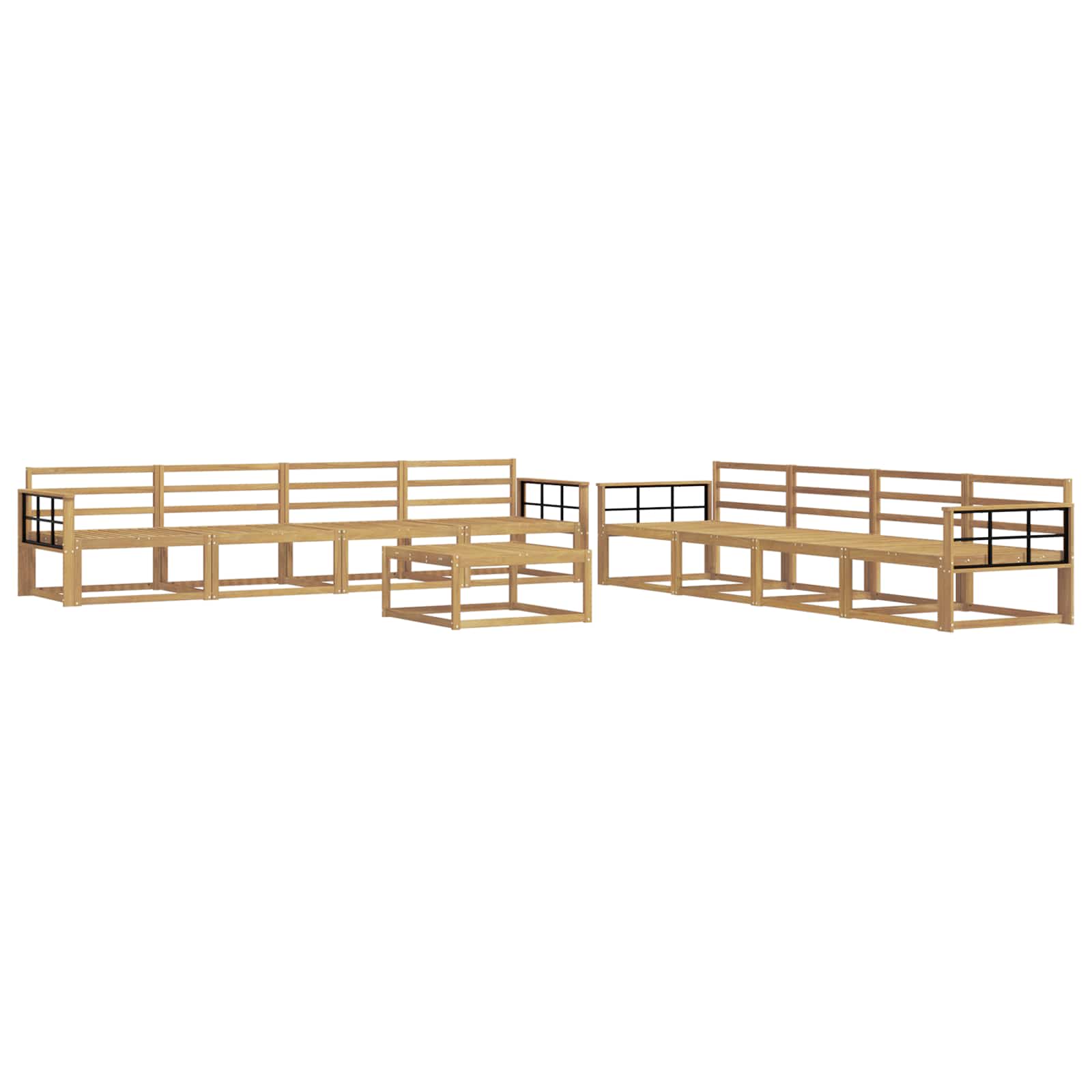 Buiten bankenset 9 pcs Wit 79 x 79 x 37 cm Massief Acaciahout image 2