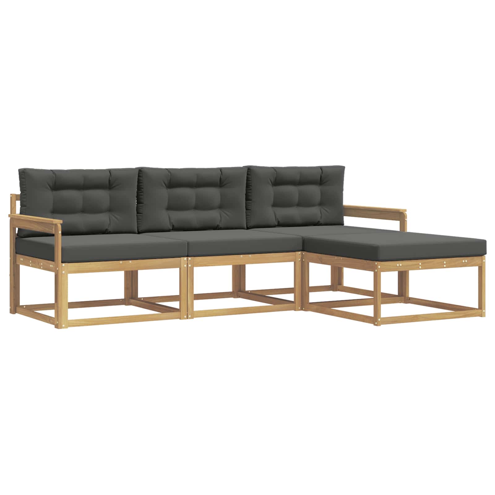 vidaXL Buiten bankenset 4 st Wit en antracietkleurig Polyester, foto 3