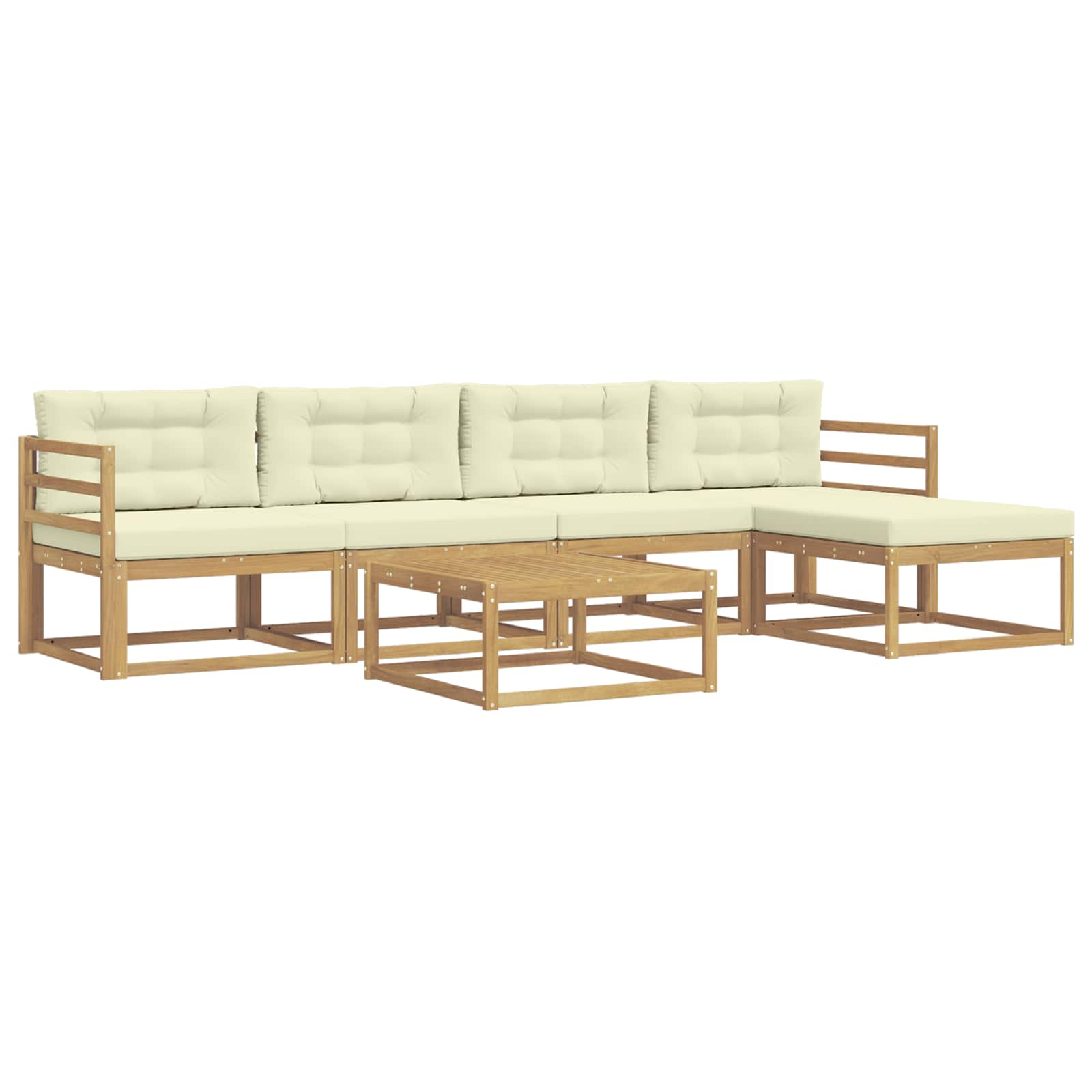Zunanja garnitura za sedenje 6 pcs Bela in krem 79 x 79 x 37 cm - slika 2