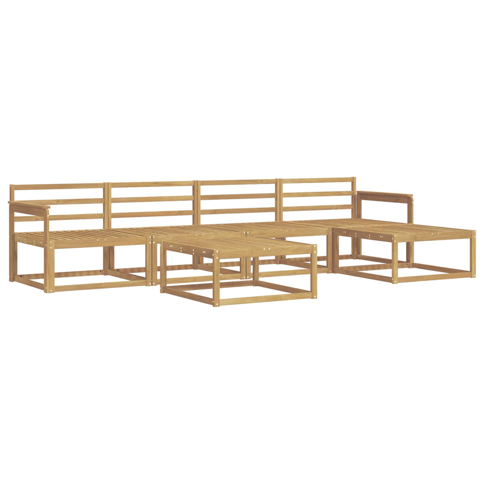 Buiten bankenset 6 pcs Wit 79 x 79 x 37 cm Massief Acaciahout image 2