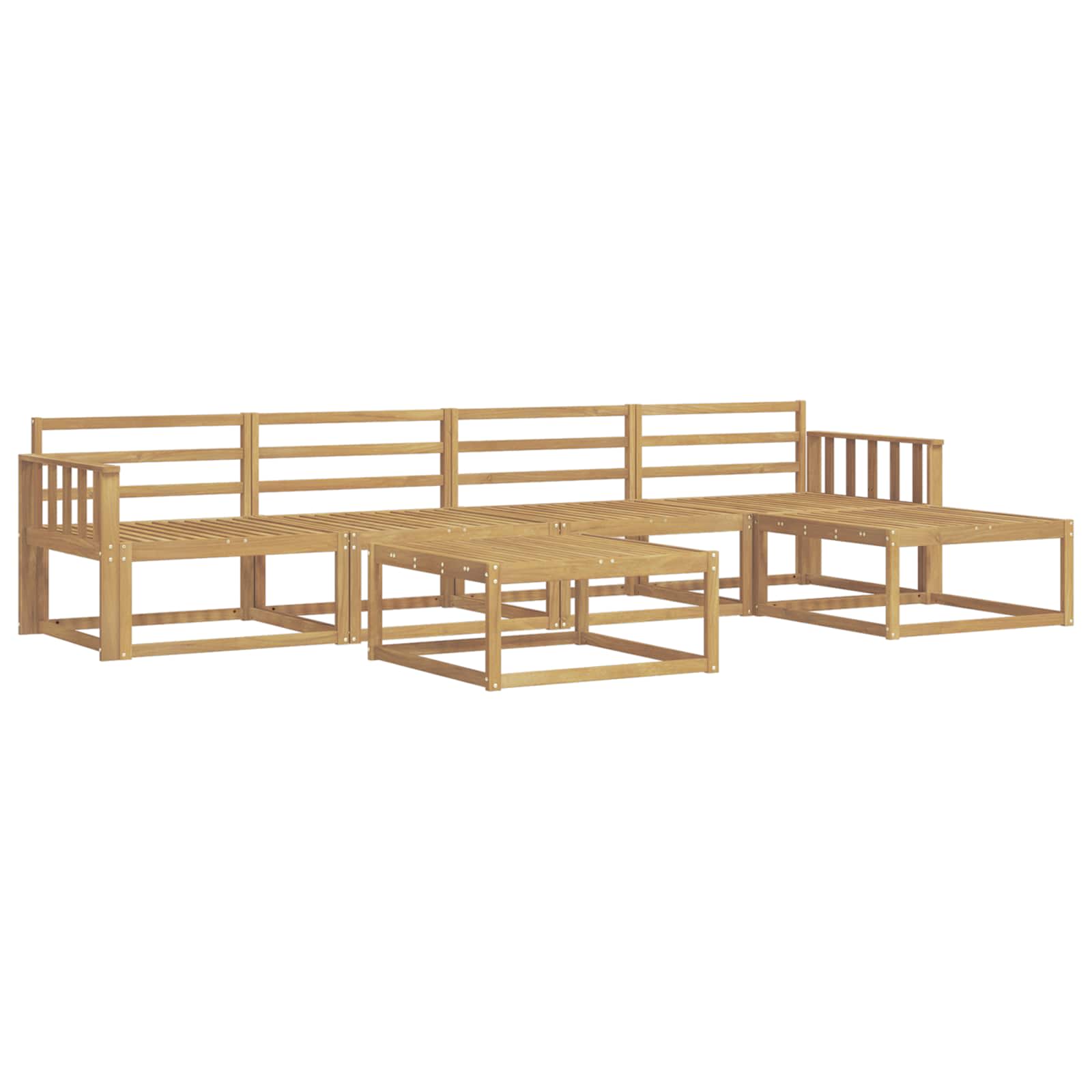 Buiten bankenset 6 pcs Wit 79 x 79 x 37 cm Massief Acaciahout image 2