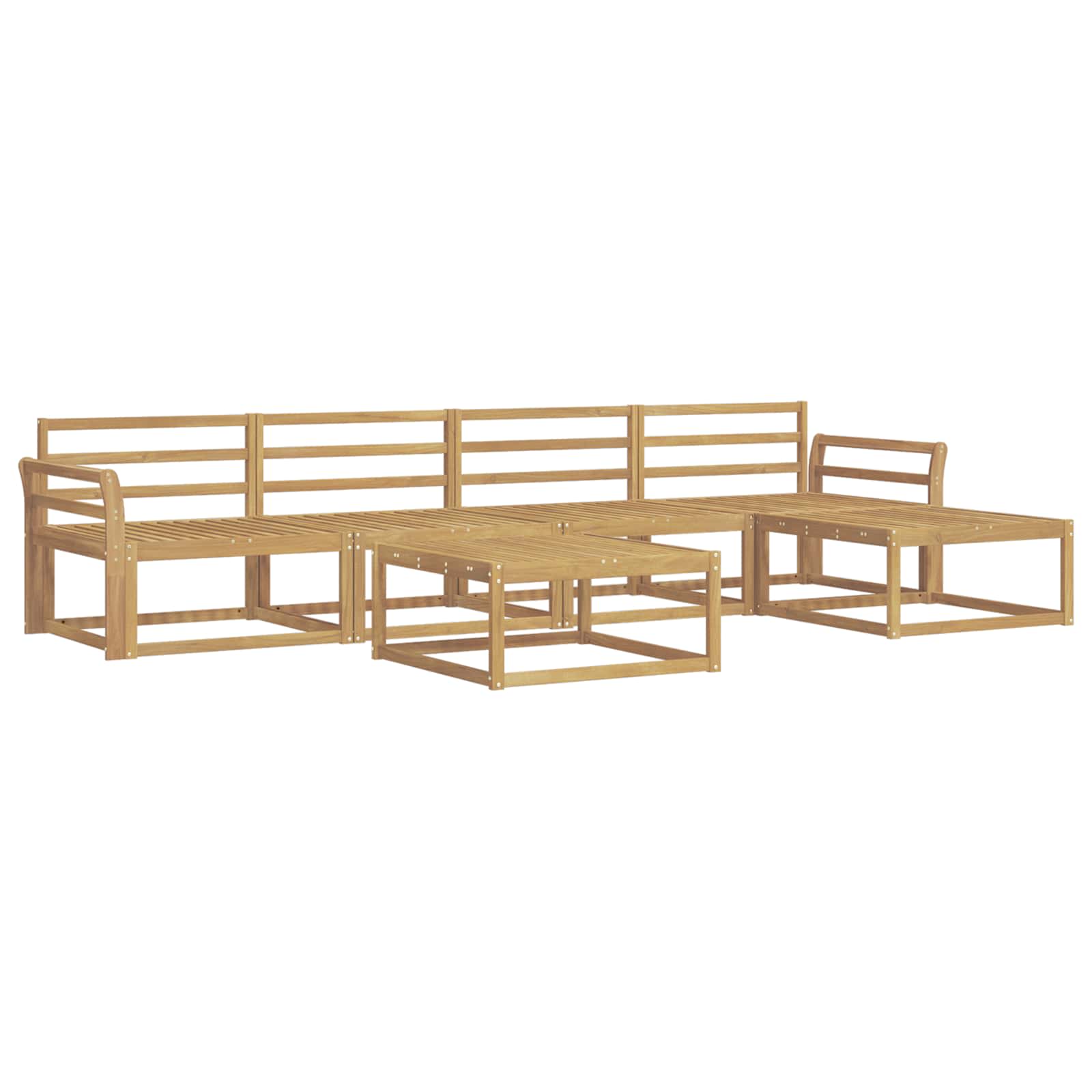 Buiten bankenset 6 pcs Wit 79 x 79 x 37 cm Massief Acaciahout image 2