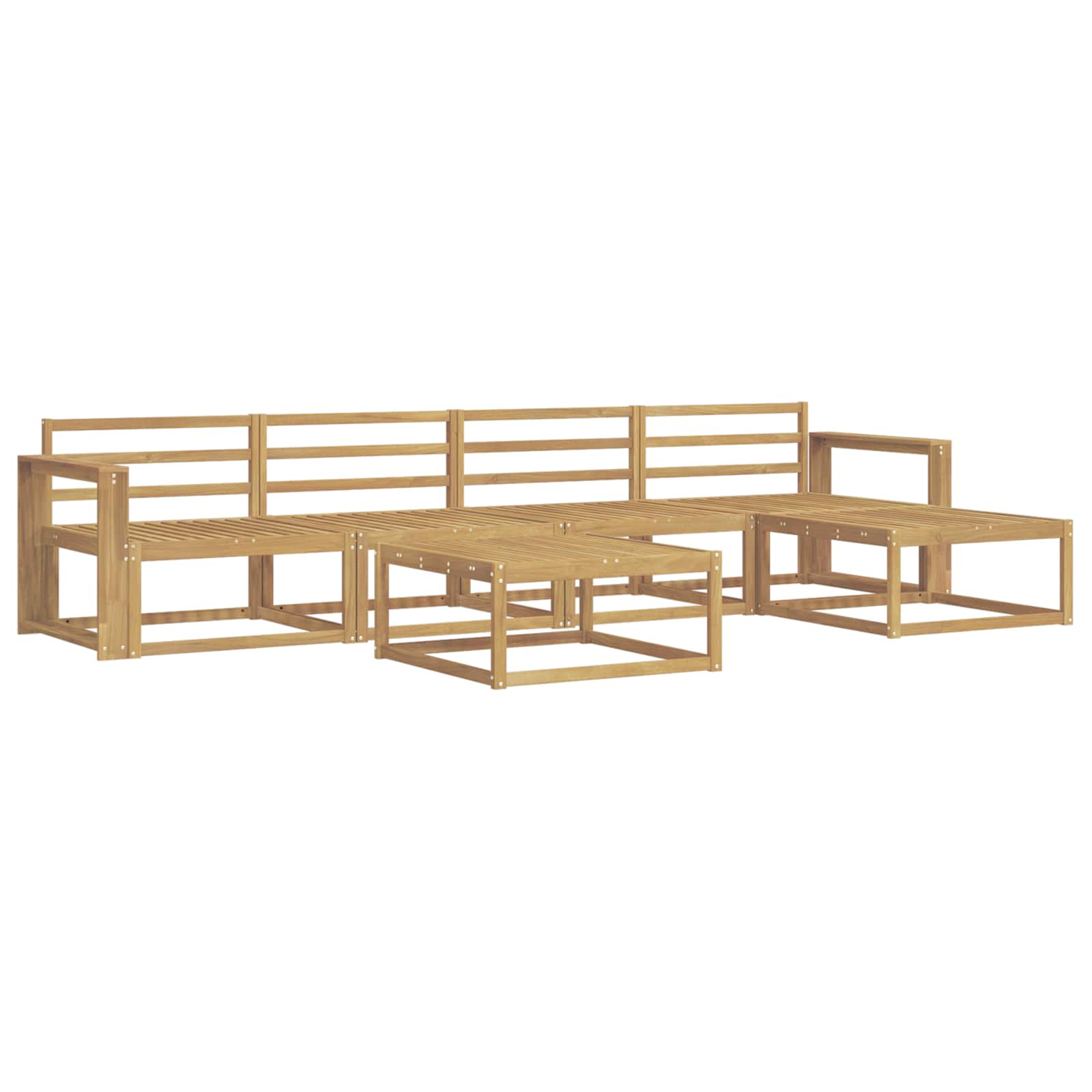 Buiten bankenset 6 pcs Wit 79 x 79 x 37 cm Massief Acaciahout image 2