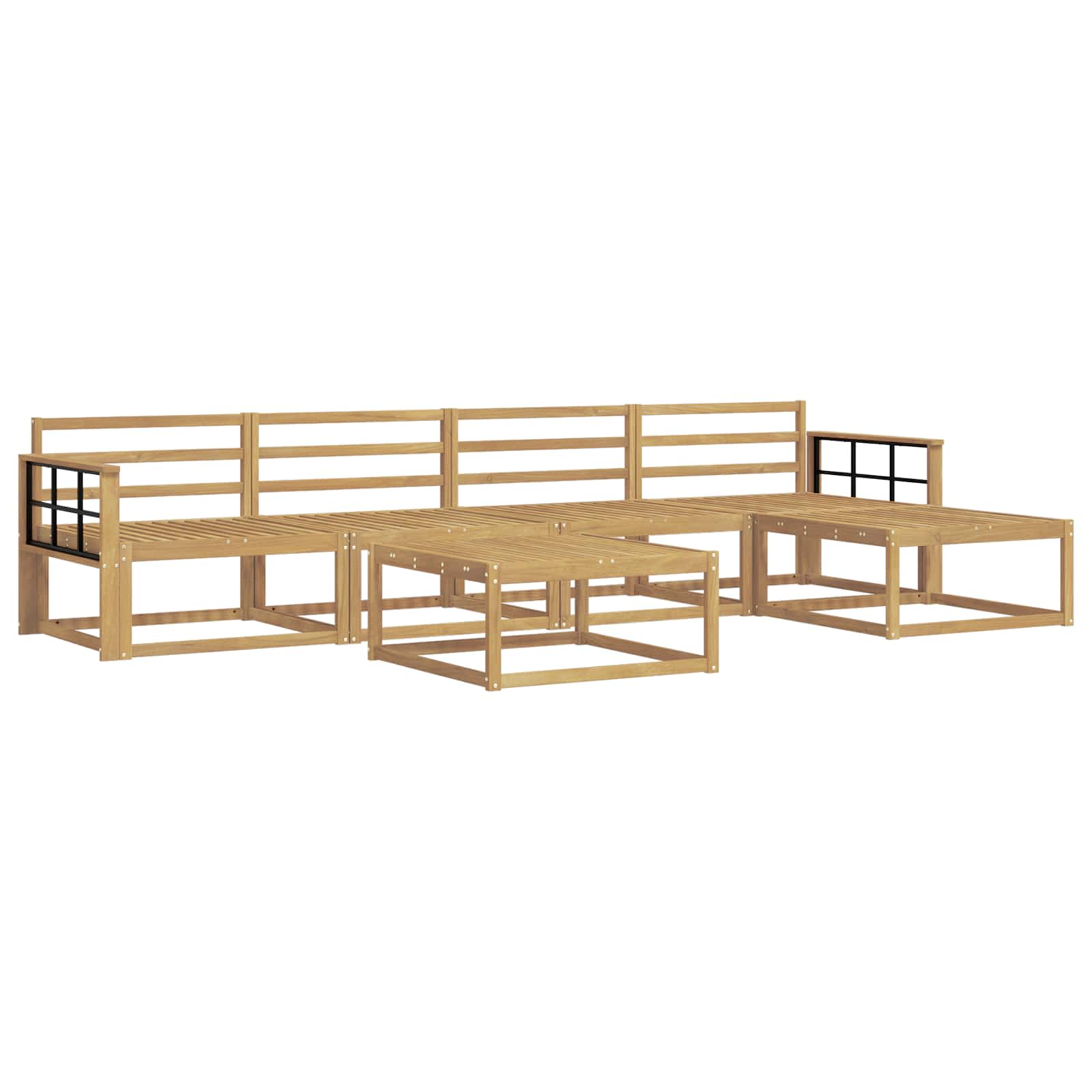 Buiten bankenset 6 pcs Wit 79 x 79 x 37 cm Massief Acaciahout image 2