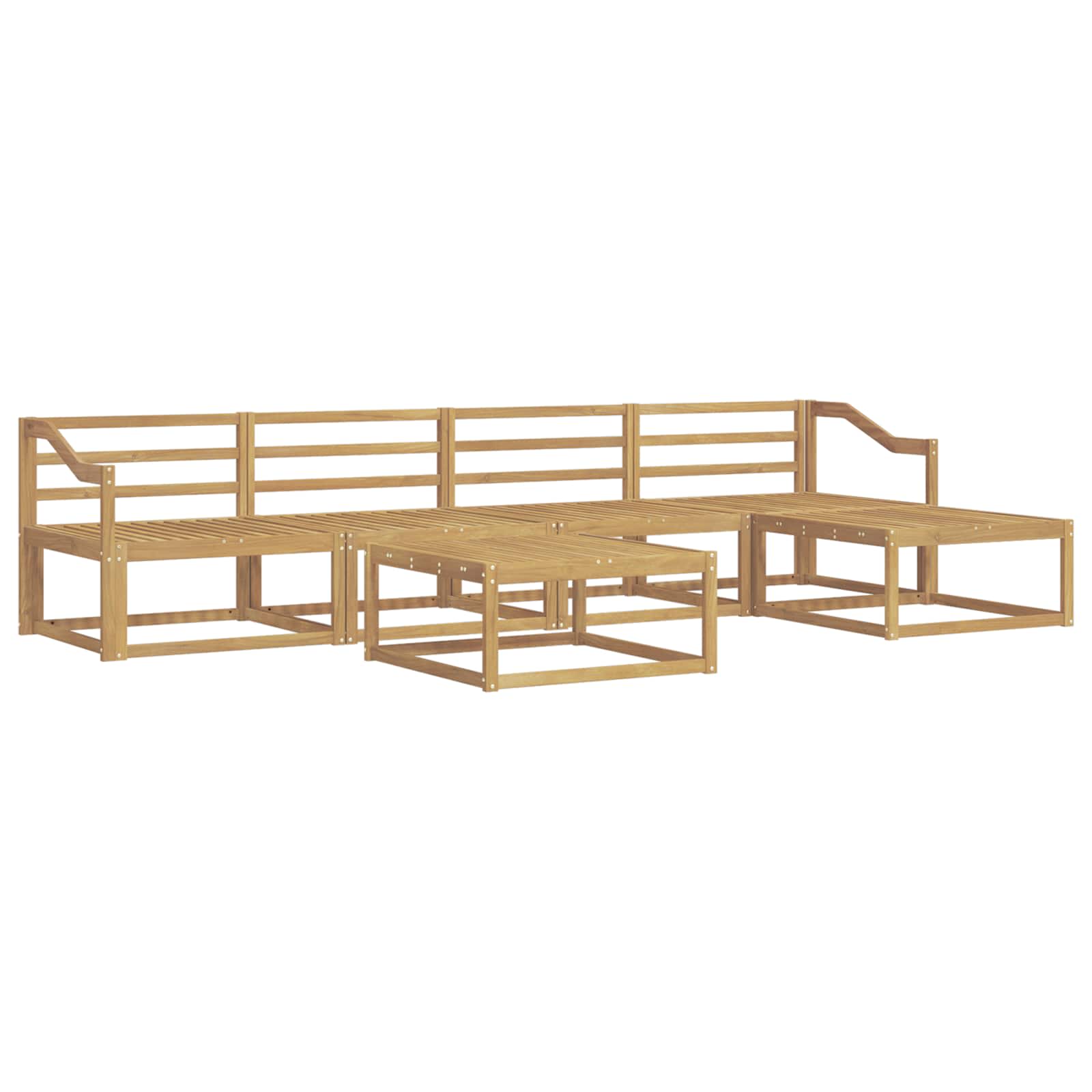 Buiten bankenset 6 pcs Wit 79 x 79 x 37 cm Massief Acaciahout image 2