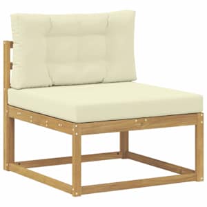 Venkovní pohovková souprava 3 pcs Bílá a krémová Polyester - obrázek 3