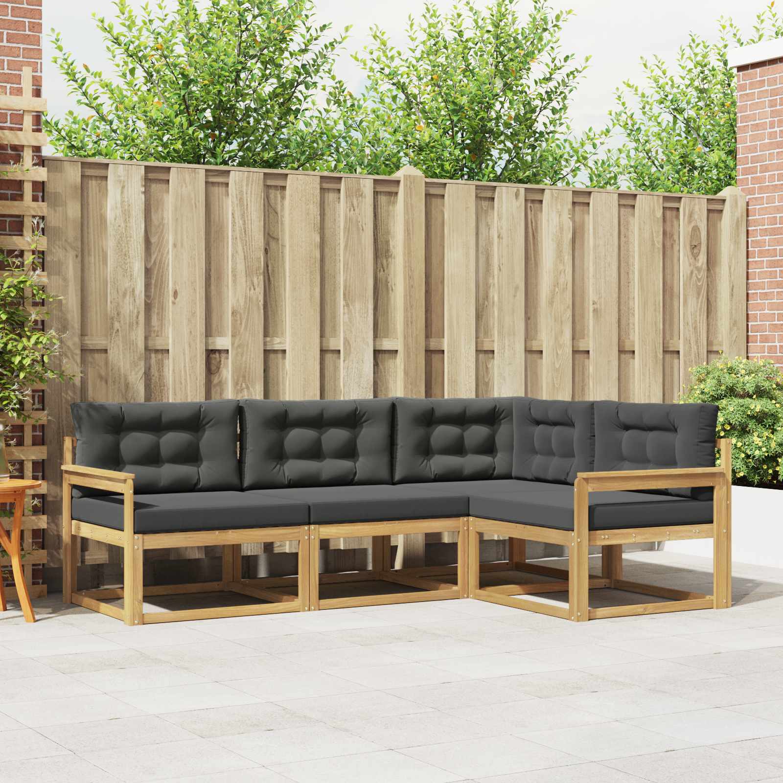 vidaXL Set de canapele de exterior 3 pcs Alb și antracit Poliester