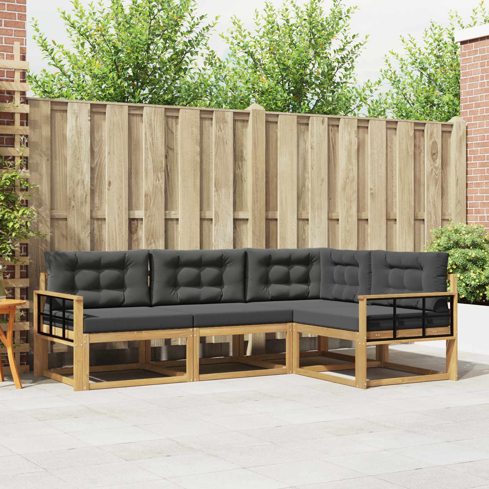 vidaXL Set de canapele de exterior 3 pcs Alb și antracit Poliester