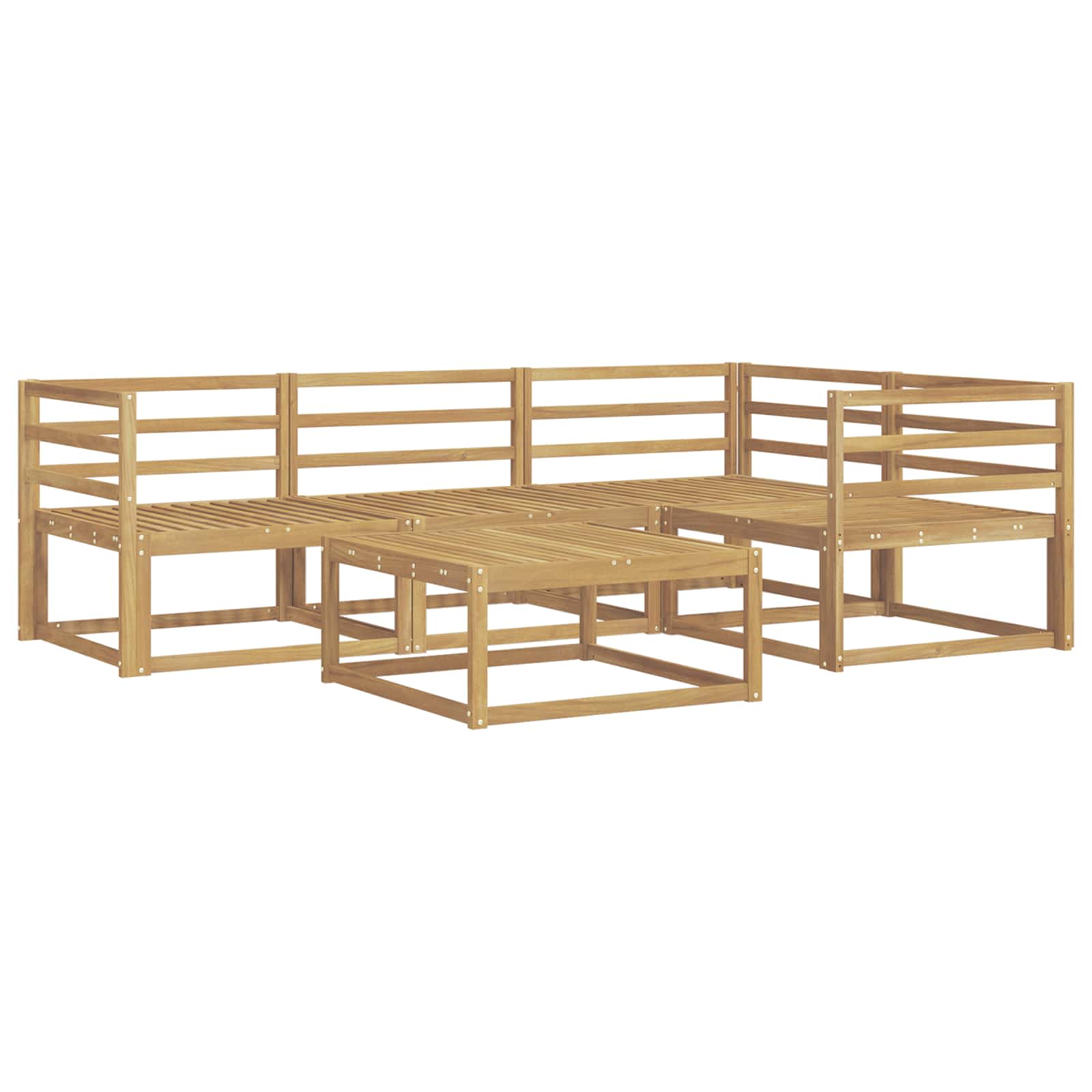 Buiten bankenset 5 pcs Wit 79 x 79 x 37 cm Massief Acaciahout image 2