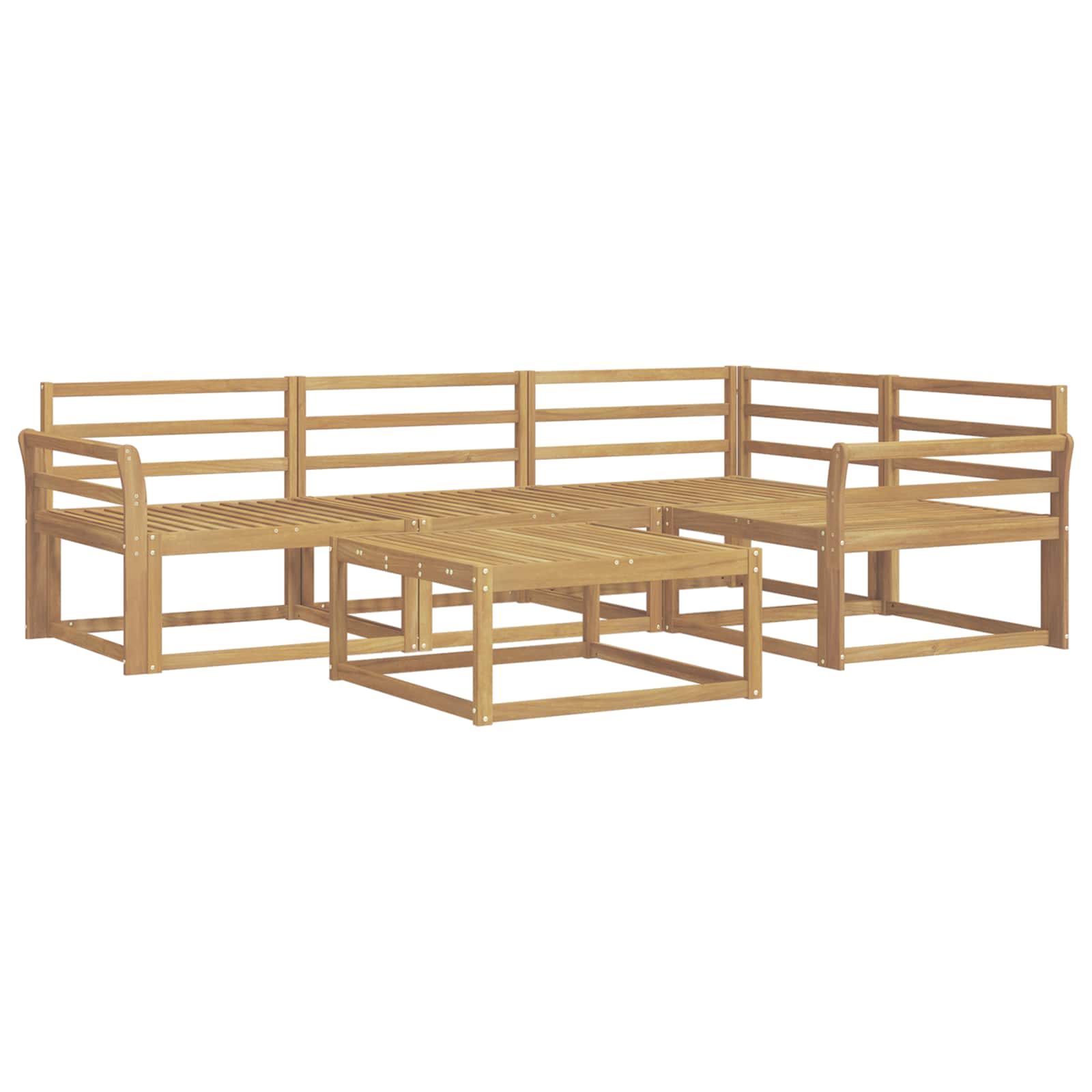 Buiten bankenset 5 pcs Wit 79 x 79 x 37 cm Massief Acaciahout image 2