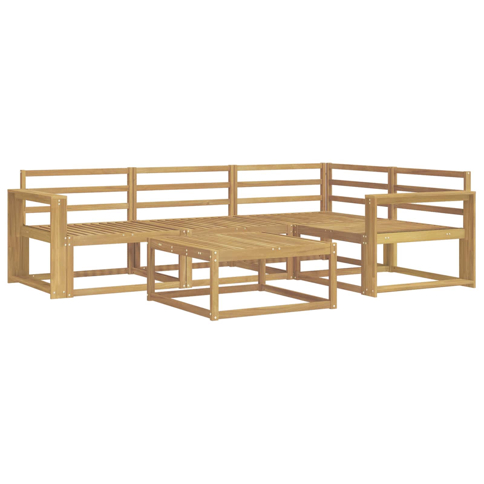 Buiten bankenset 5 pcs Wit 79 x 79 x 37 cm Massief Acaciahout image 2