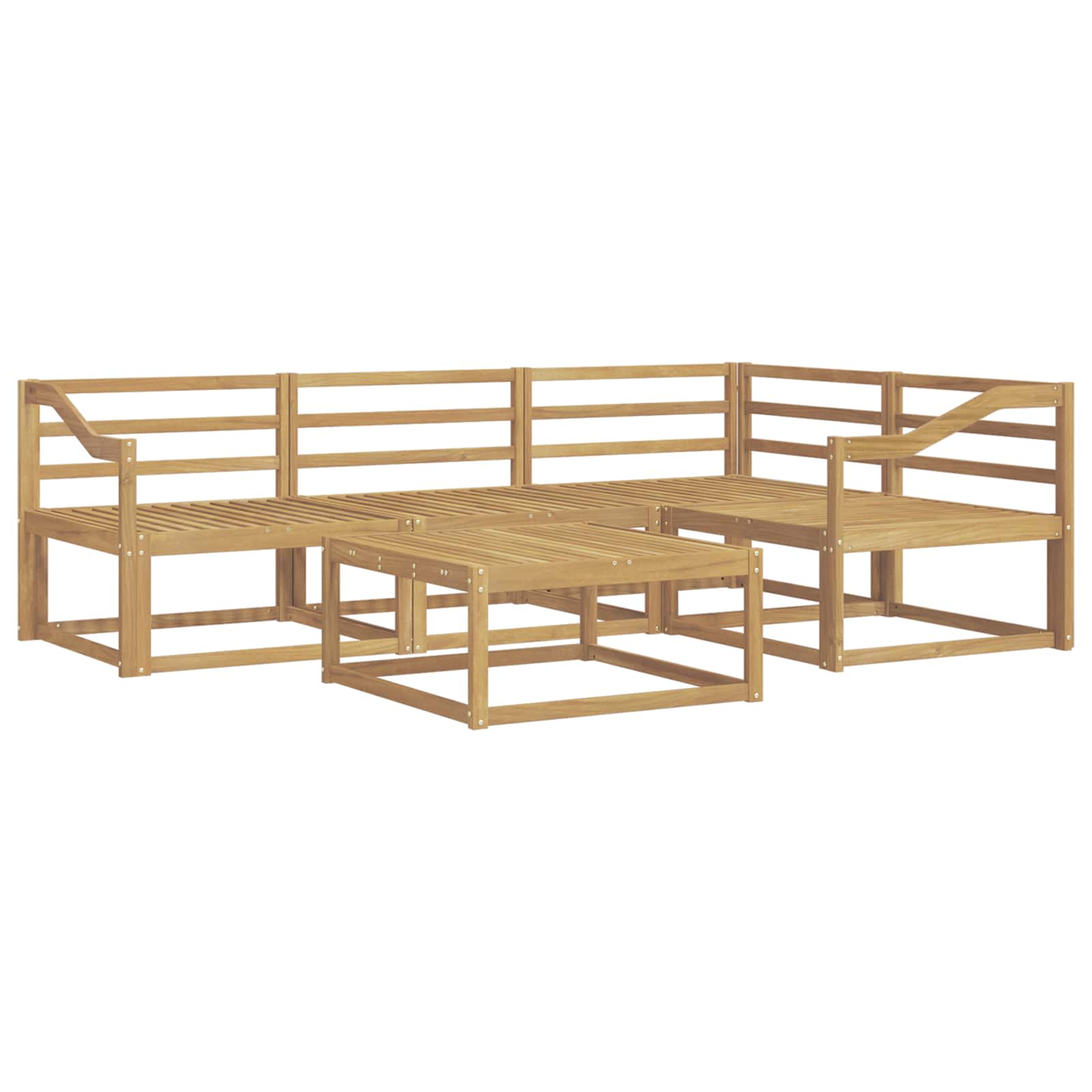 Buiten bankenset 5 pcs Wit 79 x 79 x 37 cm Massief Acaciahout image 2