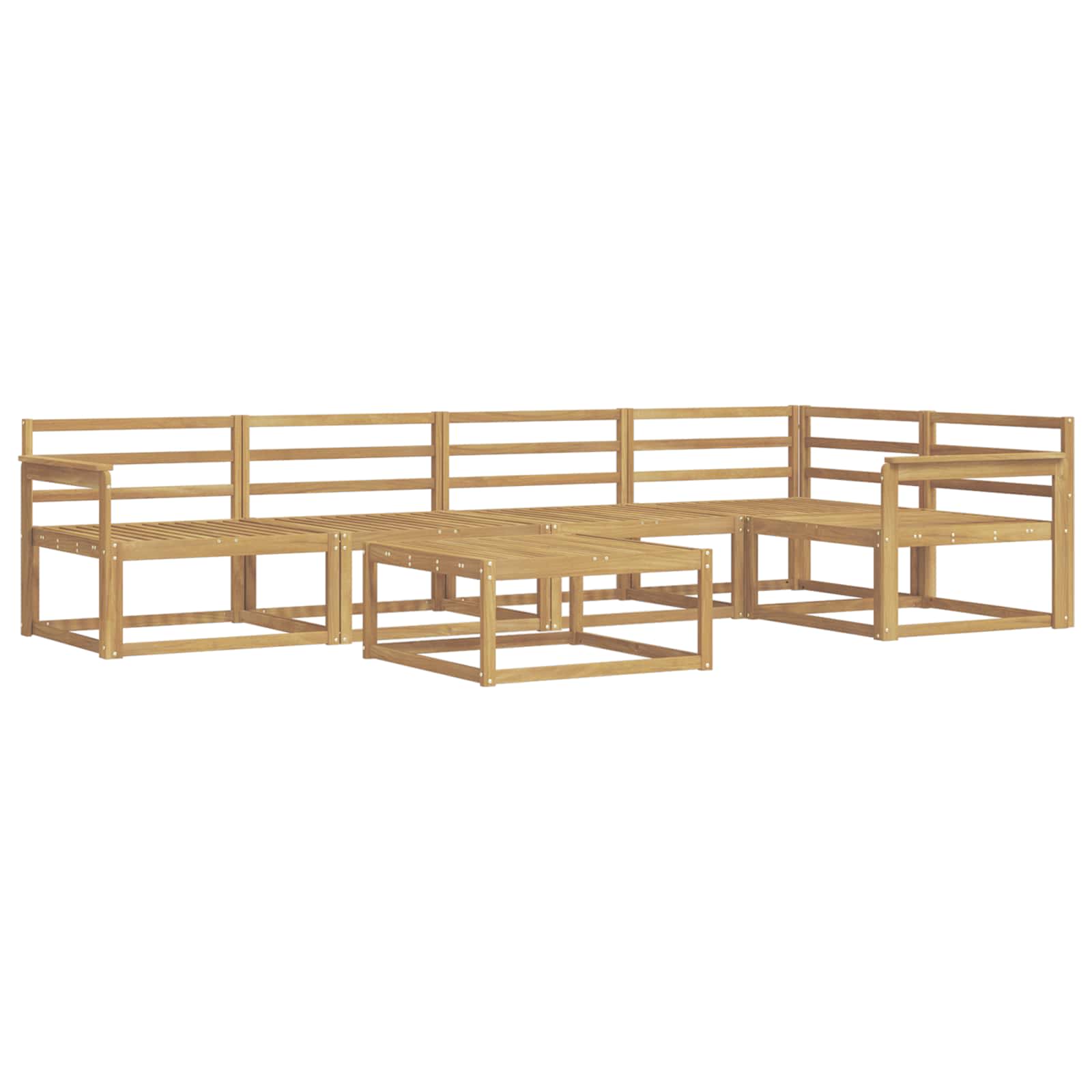 Buiten bankenset 6 pcs Wit 79 x 79 x 37 cm Massief Acaciahout image 2