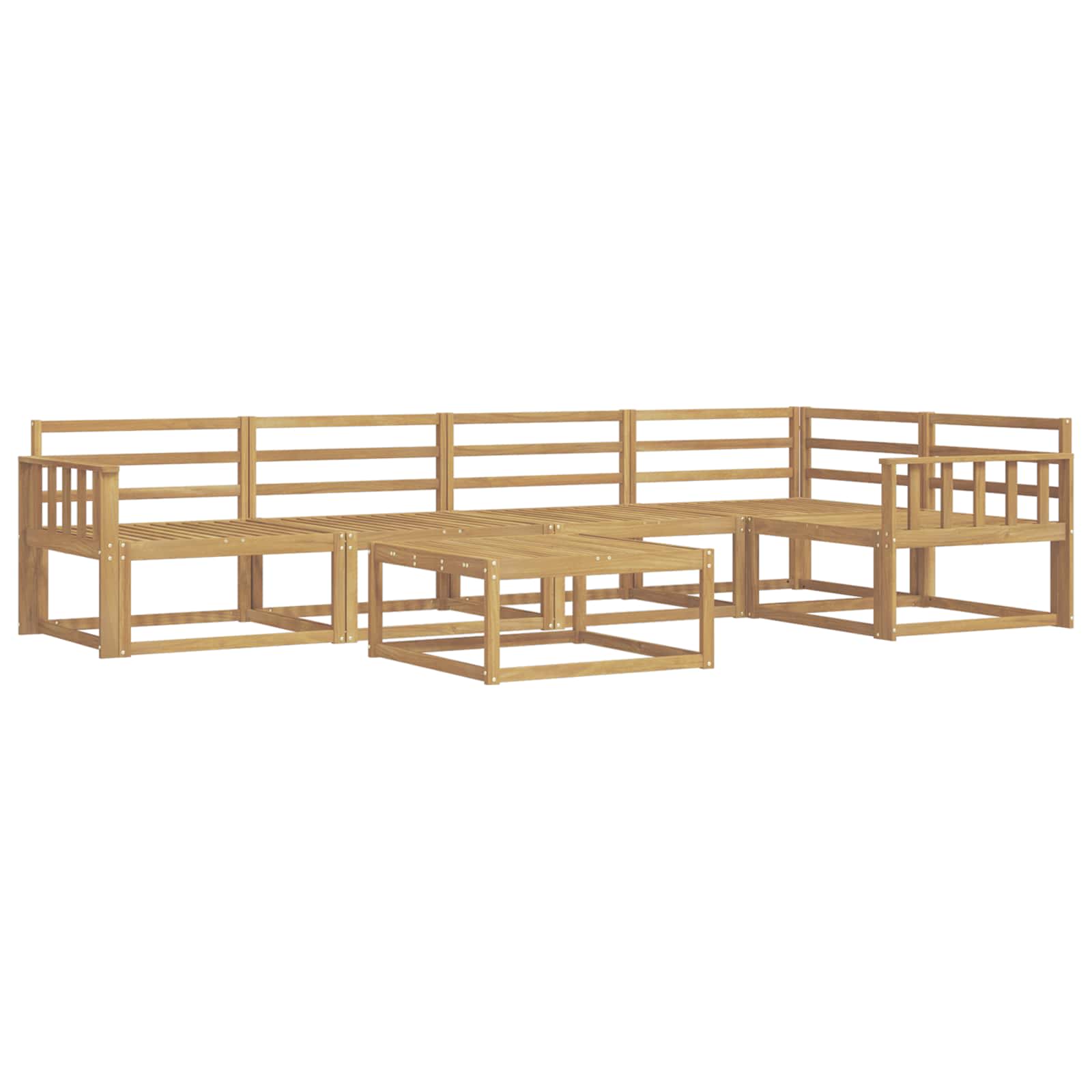 Buiten bankenset 6 pcs Wit 79 x 79 x 37 cm Massief Acaciahout image 2