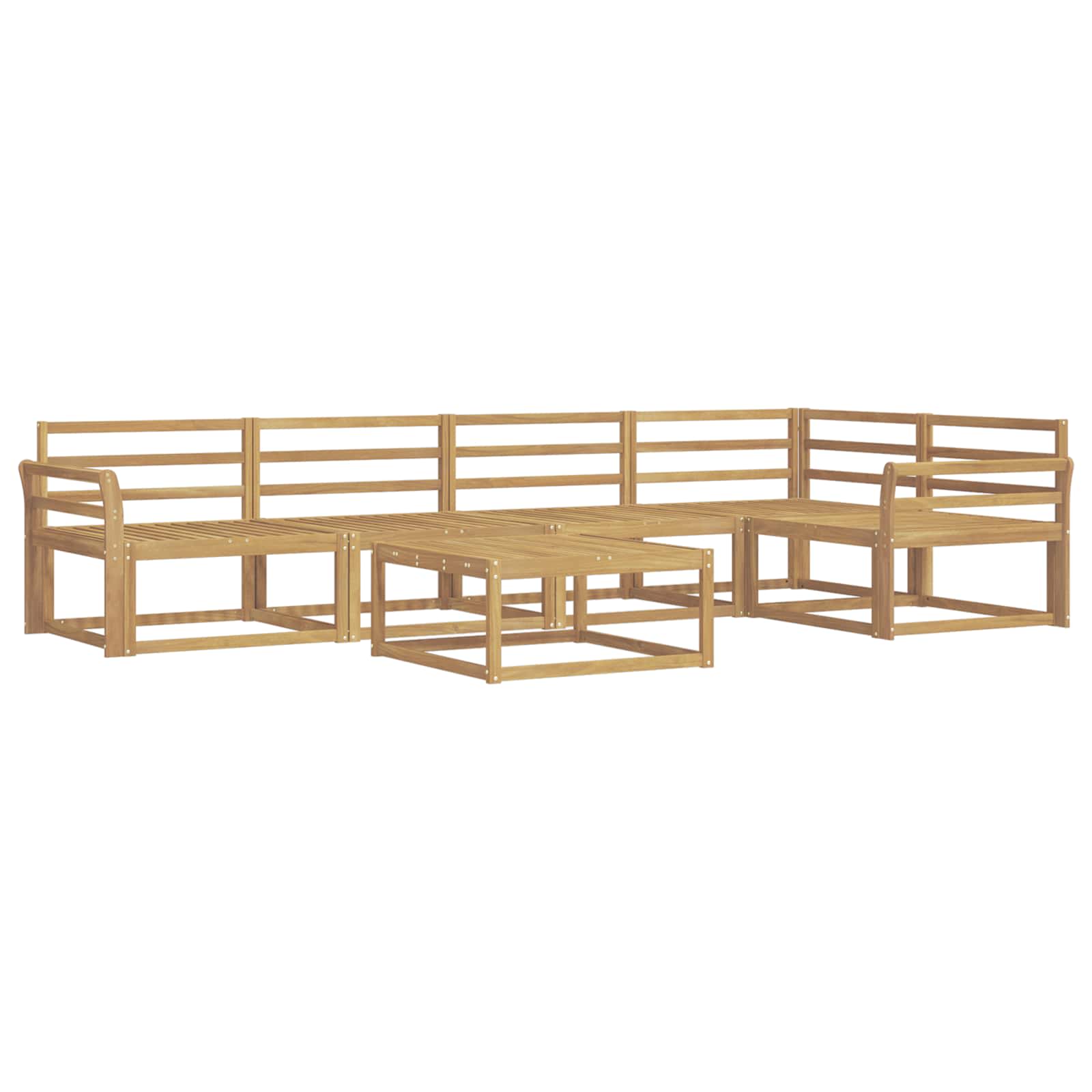 Buiten bankenset 6 pcs Wit 79 x 79 x 37 cm Massief Acaciahout image 2