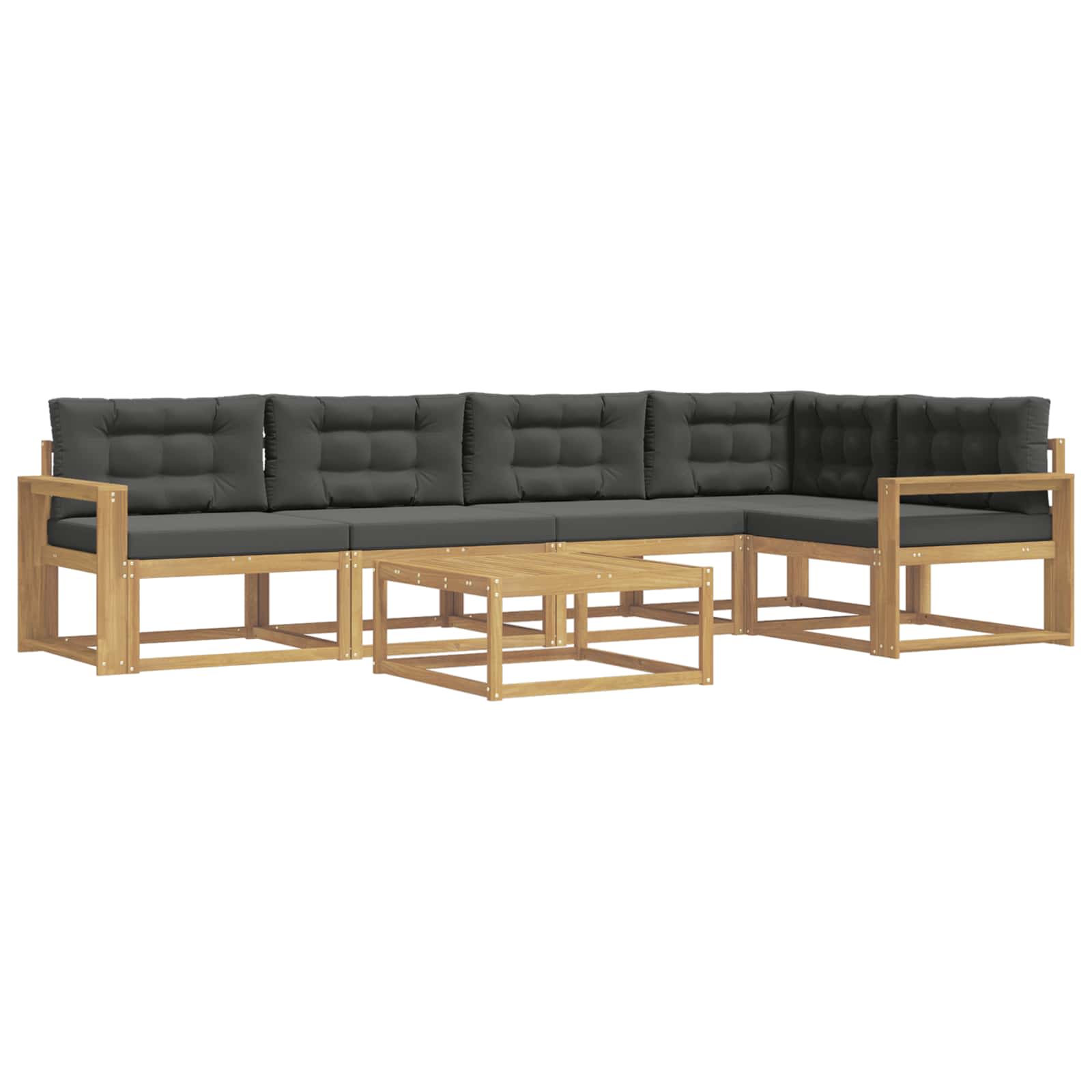 Zunanja garnitura za sedenje 6 pcs Bela in antracit - slika 2