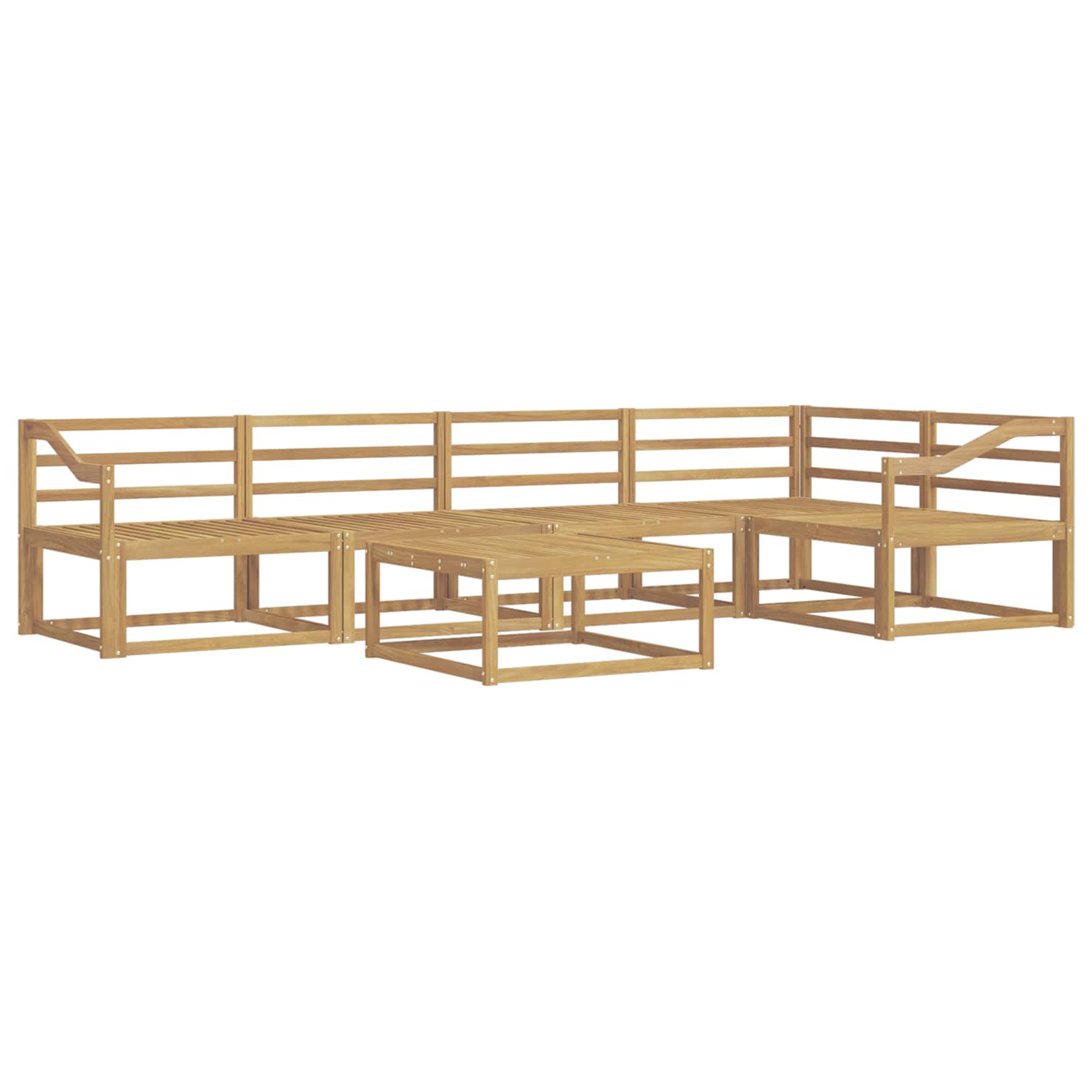 Buiten bankenset 6 pcs Wit 79 x 79 x 37 cm Massief Acaciahout image 2