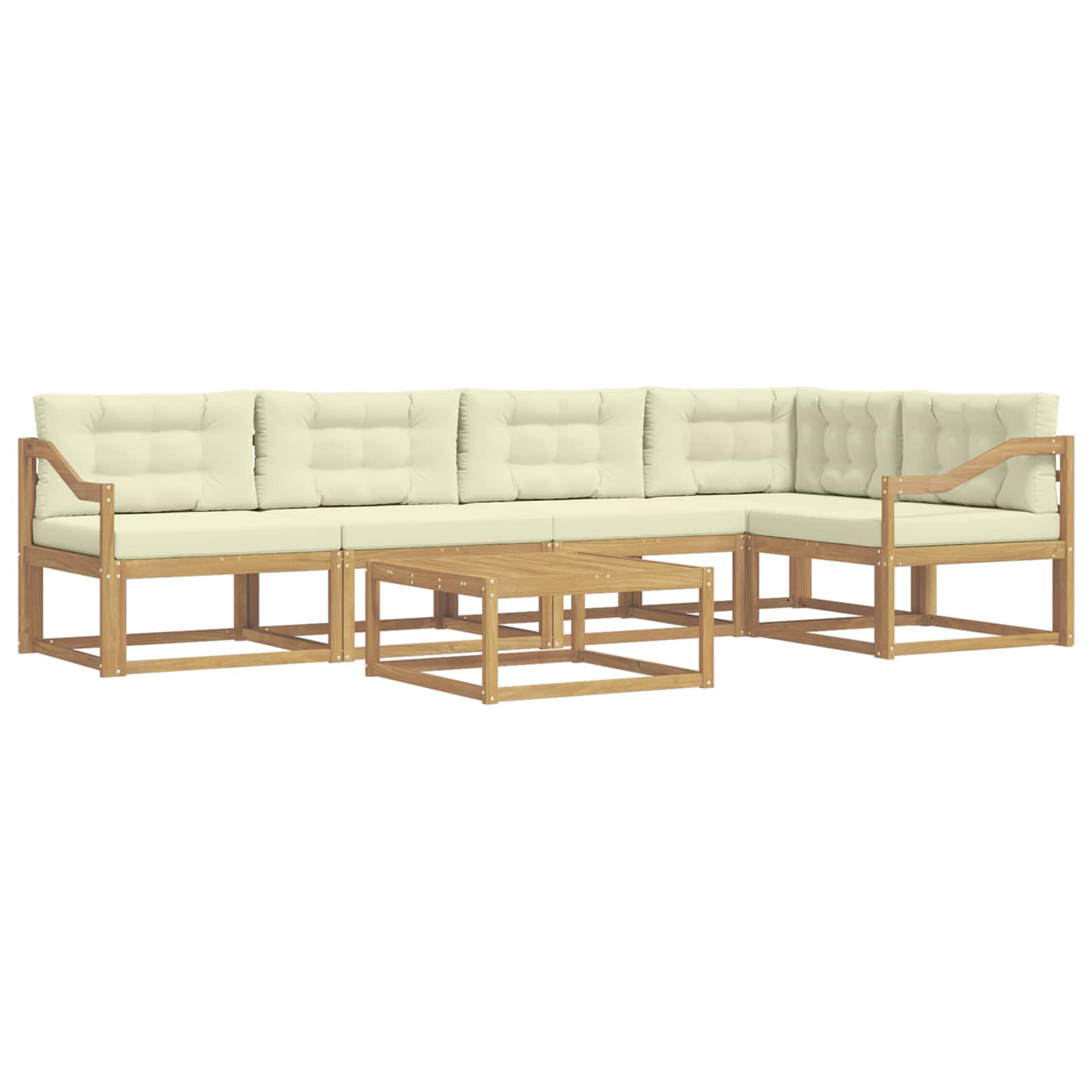 Zunanja garnitura za sedenje 6 pcs Bela in krem 79 x 79 x 37 cm - slika 2
