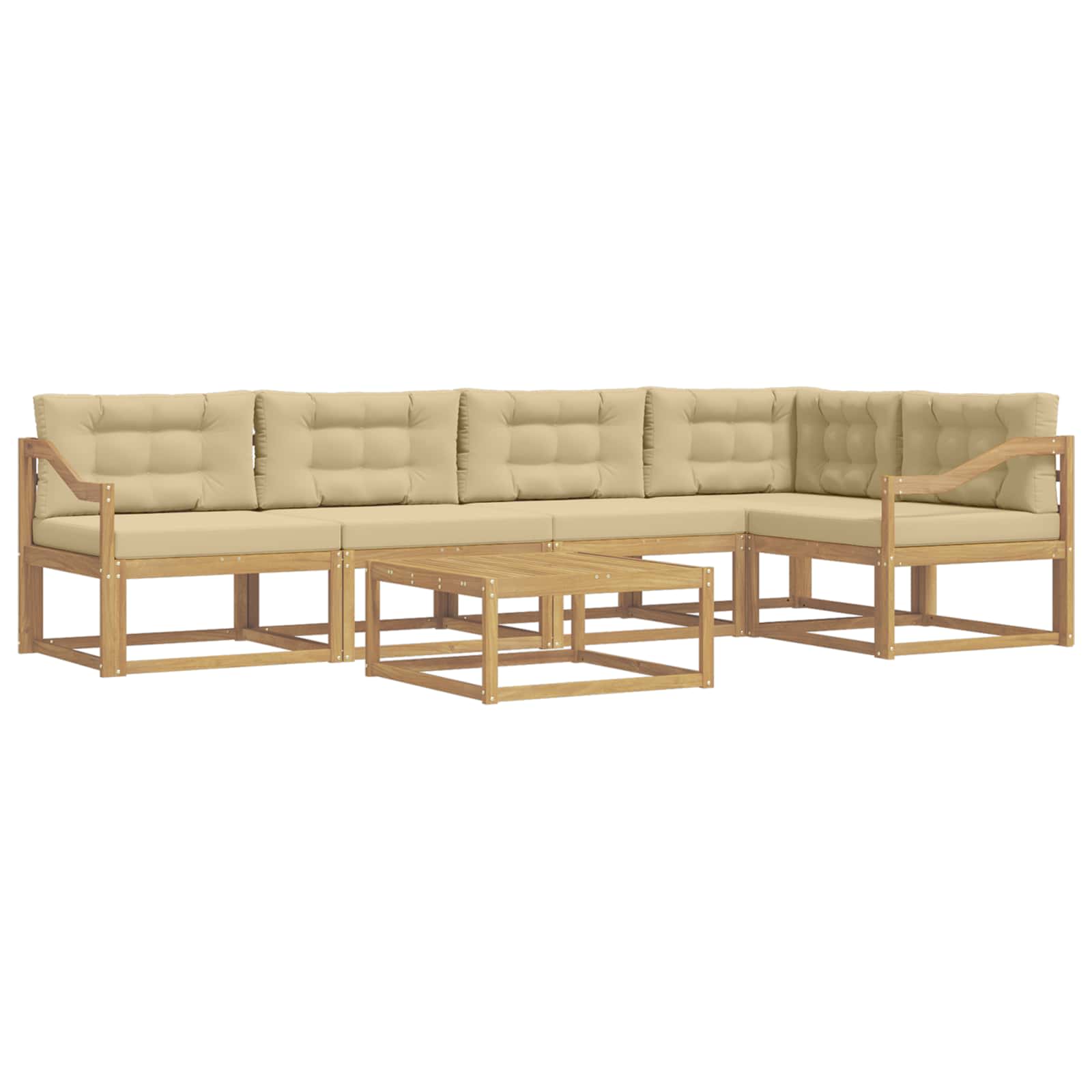 Zunanja garnitura za sedenje 6 pcs Bela in bež 79 x 79 x 37 cm - slika 2