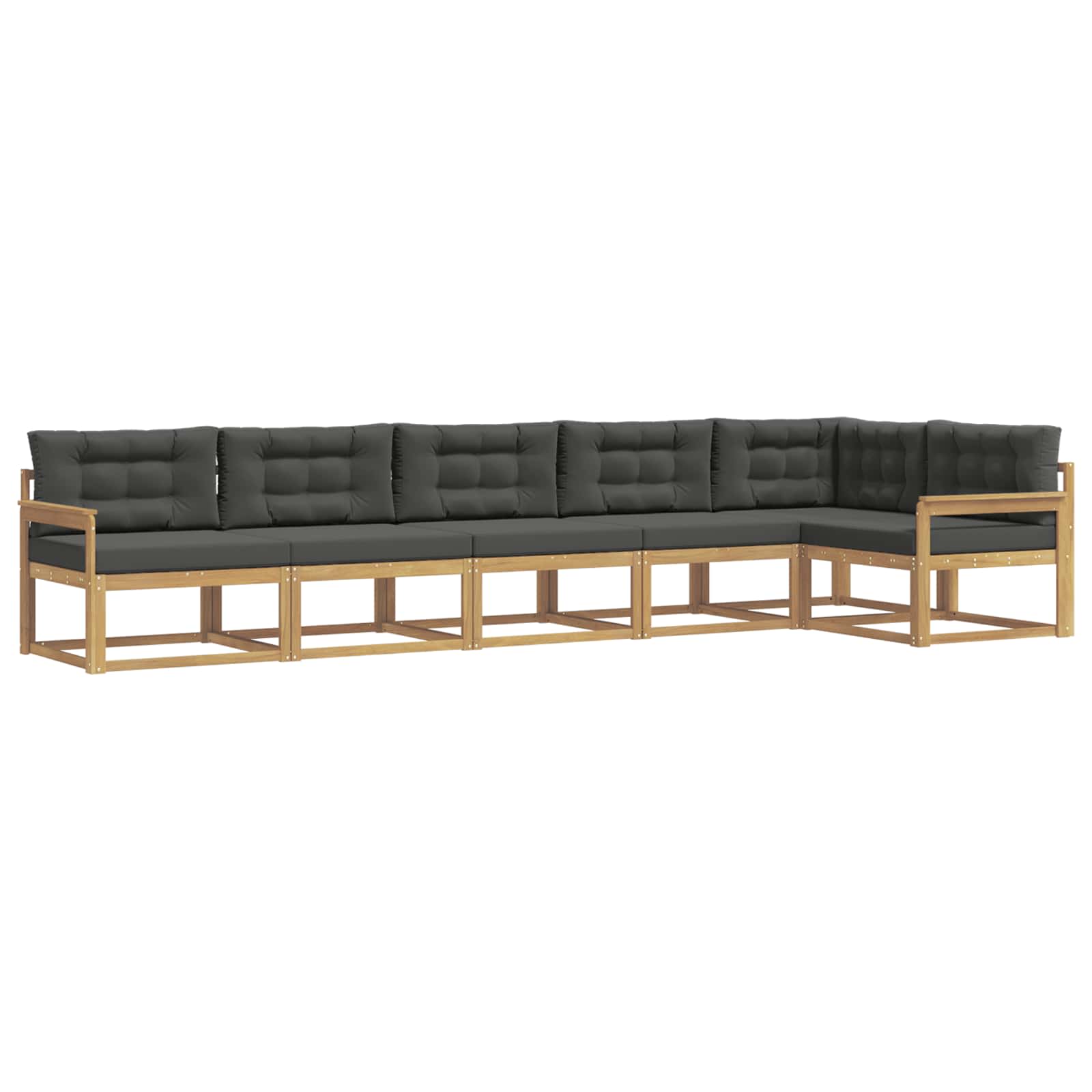 vidaXL Buiten bankenset 4 st 6-zits Wit en antracietkleurig Polyester, foto 3