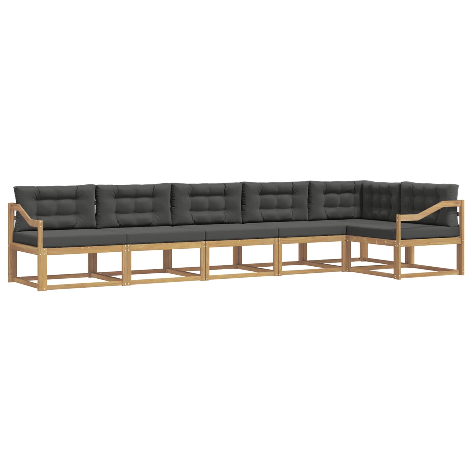 vidaXL Buiten bankenset 4 st 6-zits Wit en antracietkleurig Polyester, foto 3