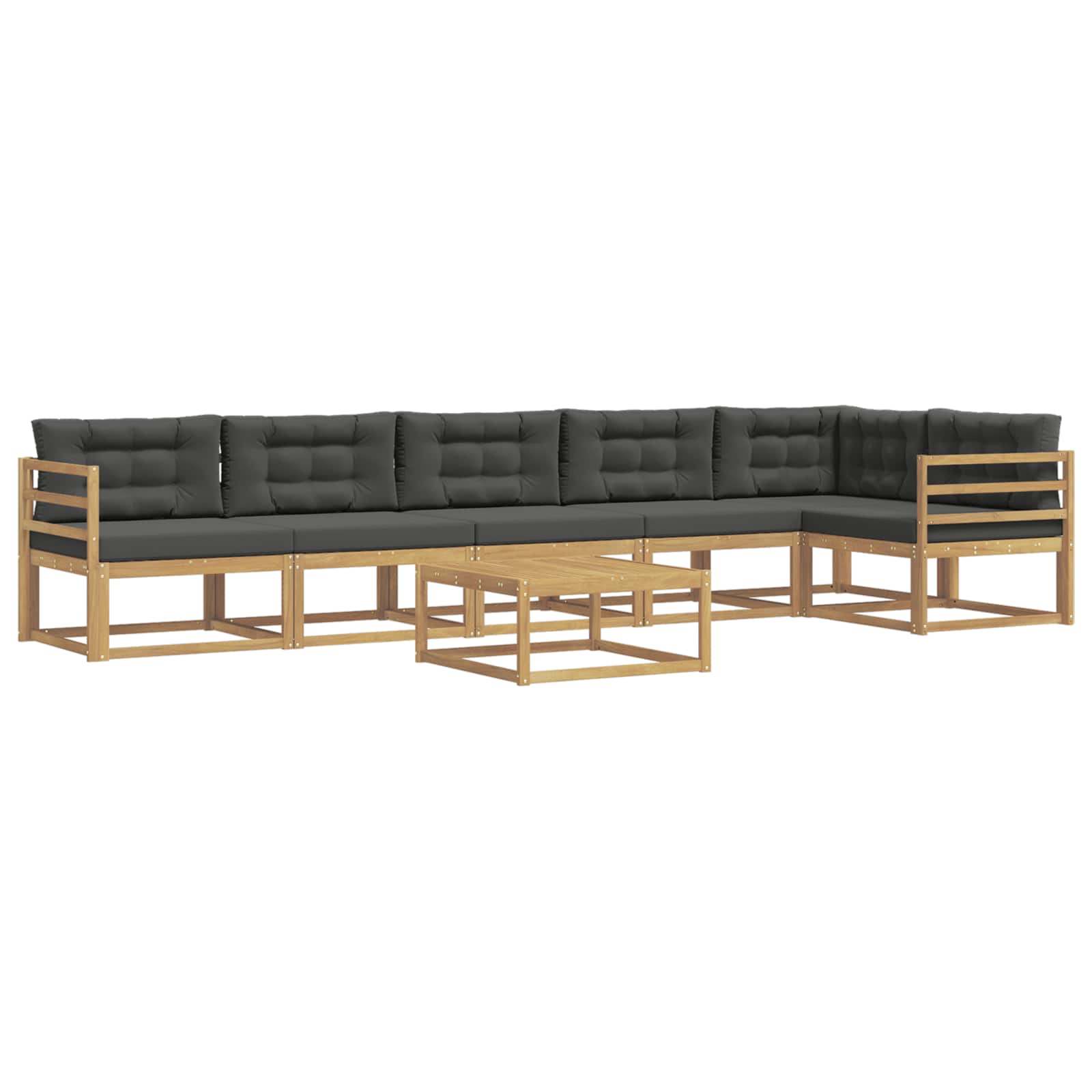 Zunanja garnitura za sedenje 7 pcs Bela in antracit - slika 2