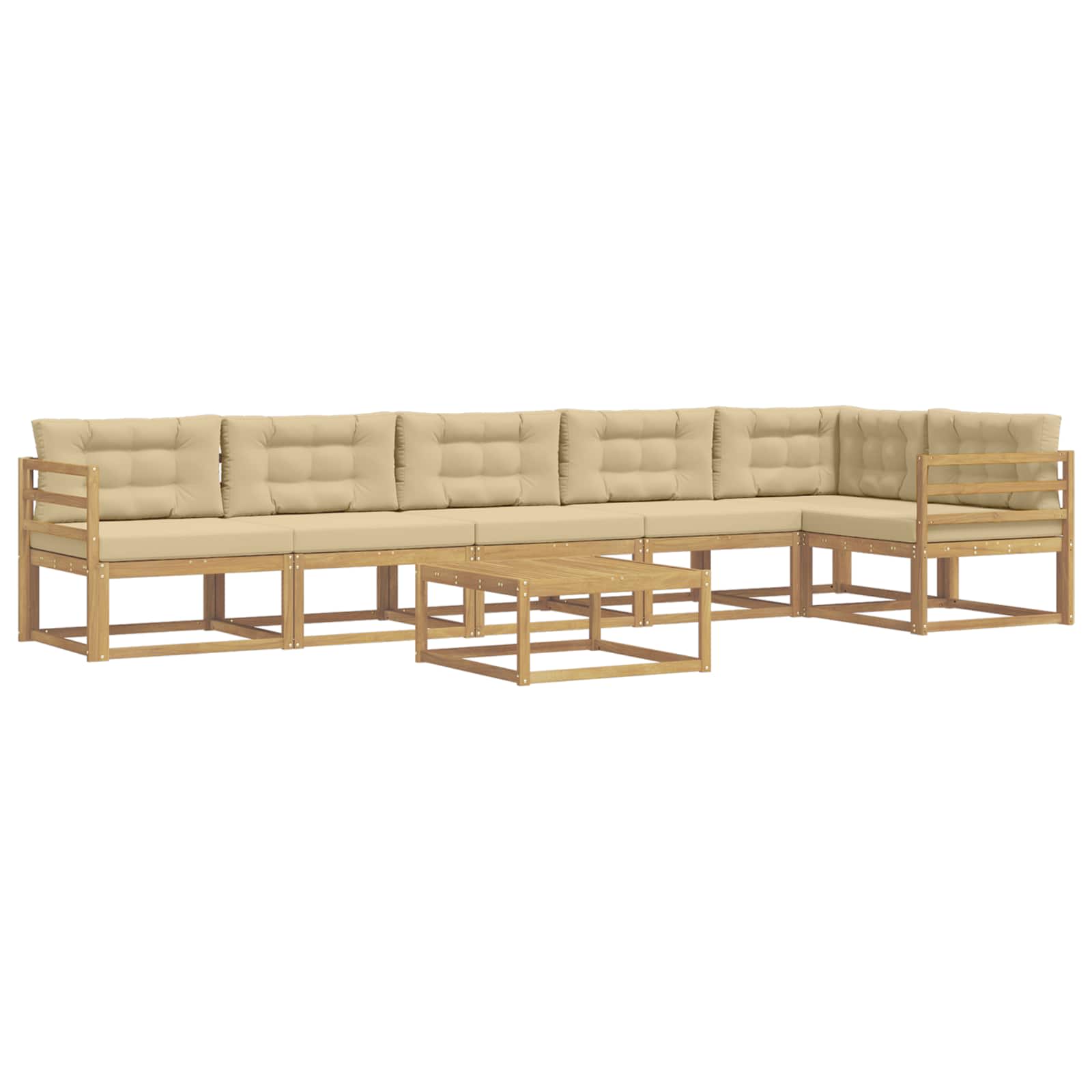 Zunanja garnitura za sedenje 7 pcs Bela in bež 79 x 79 x 37 cm - slika 2