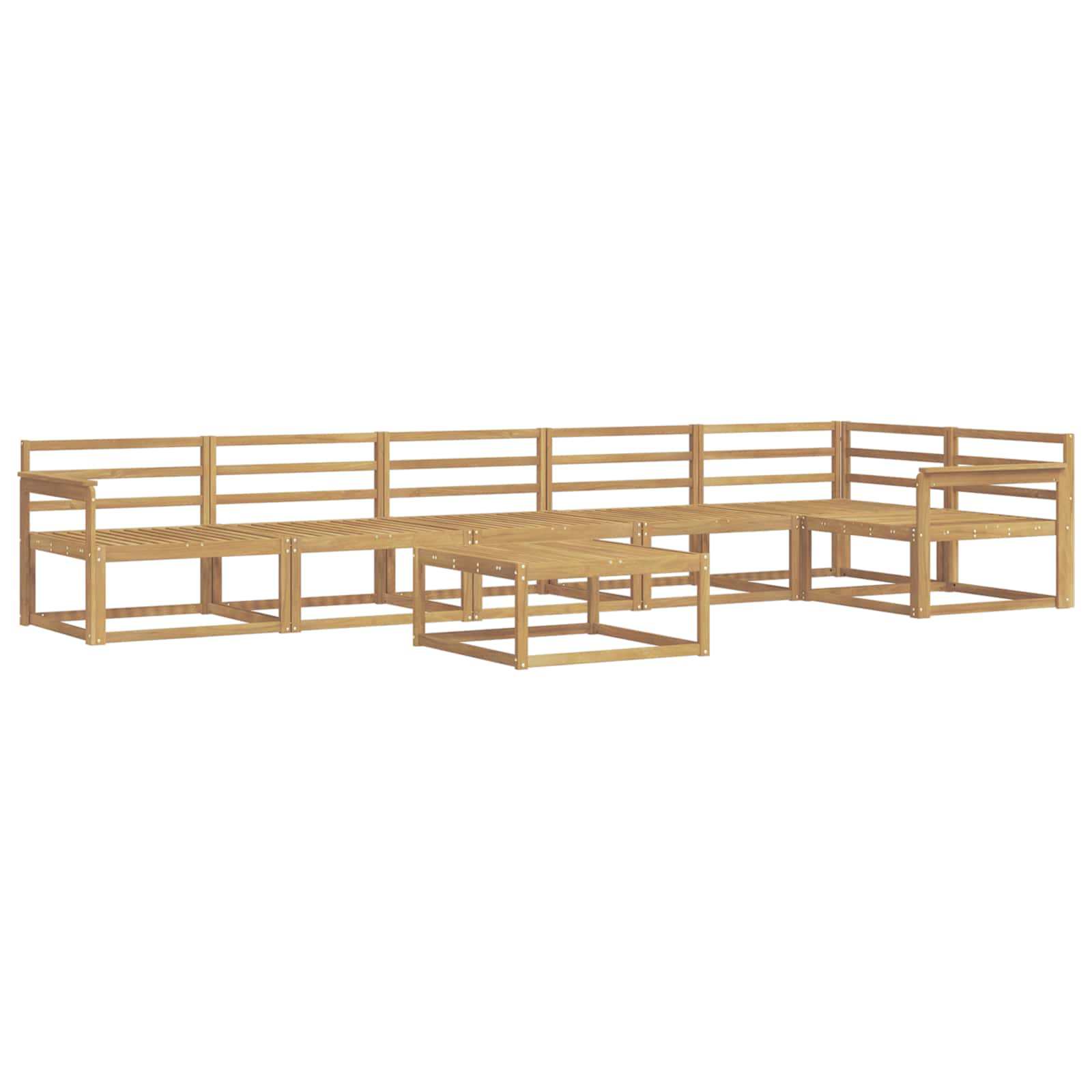 Buiten bankenset 7 pcs Wit 79 x 79 x 37 cm Massief Acaciahout image 2