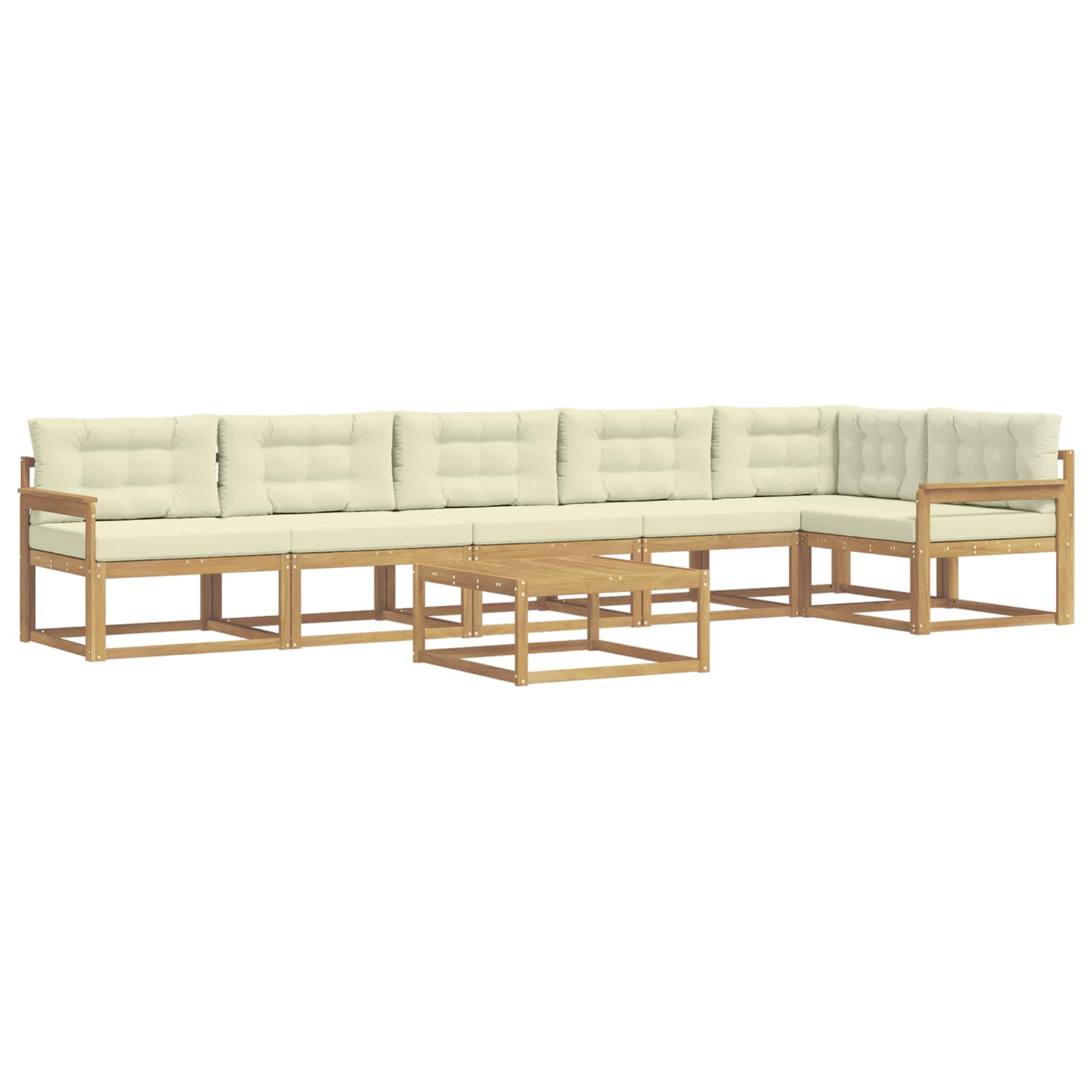 Zunanja garnitura za sedenje 7 pcs Bela in krem 79 x 79 x 37 cm - slika 2