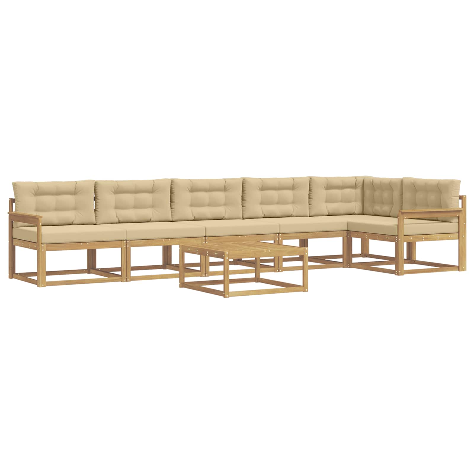 Zunanja garnitura za sedenje 7 pcs Bela in bež 79 x 79 x 37 cm - slika 2