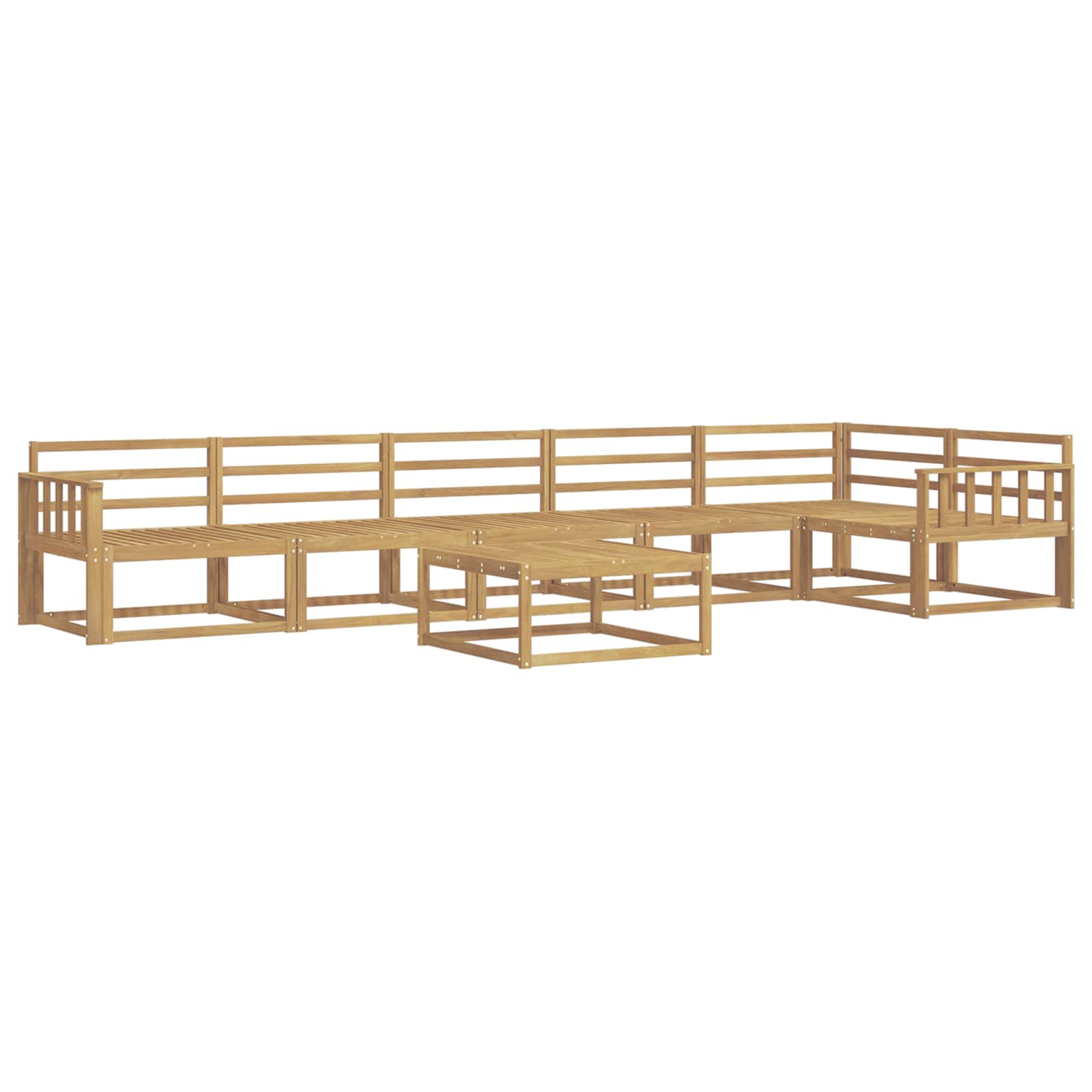 Buiten bankenset 7 pcs Wit 79 x 79 x 37 cm Massief Acaciahout image 2