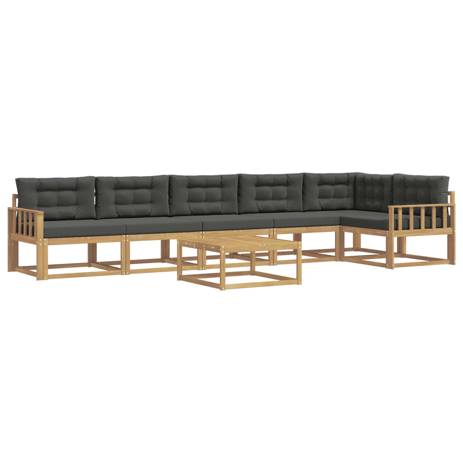 Zunanja garnitura za sedenje 7 pcs Bela in antracit - slika 2