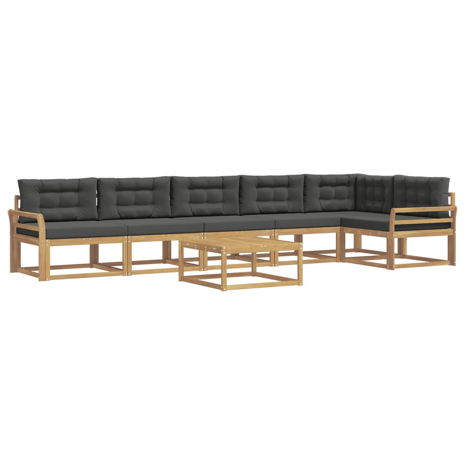 Zunanja garnitura za sedenje 7 pcs Bela in antracit - slika 2
