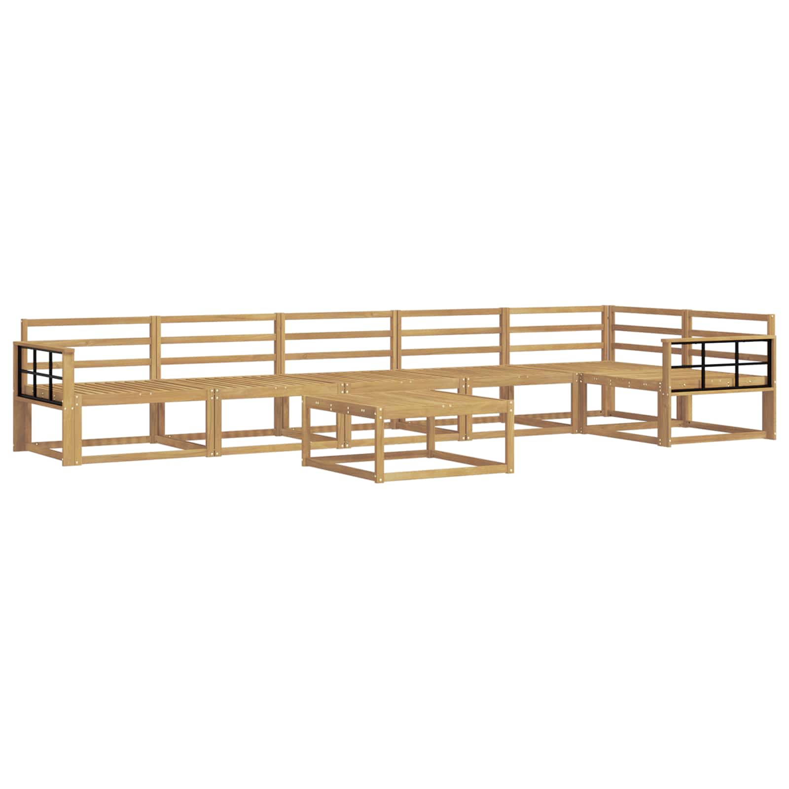 Buiten bankenset 7 pcs Wit 79 x 79 x 37 cm Massief Acaciahout image 2