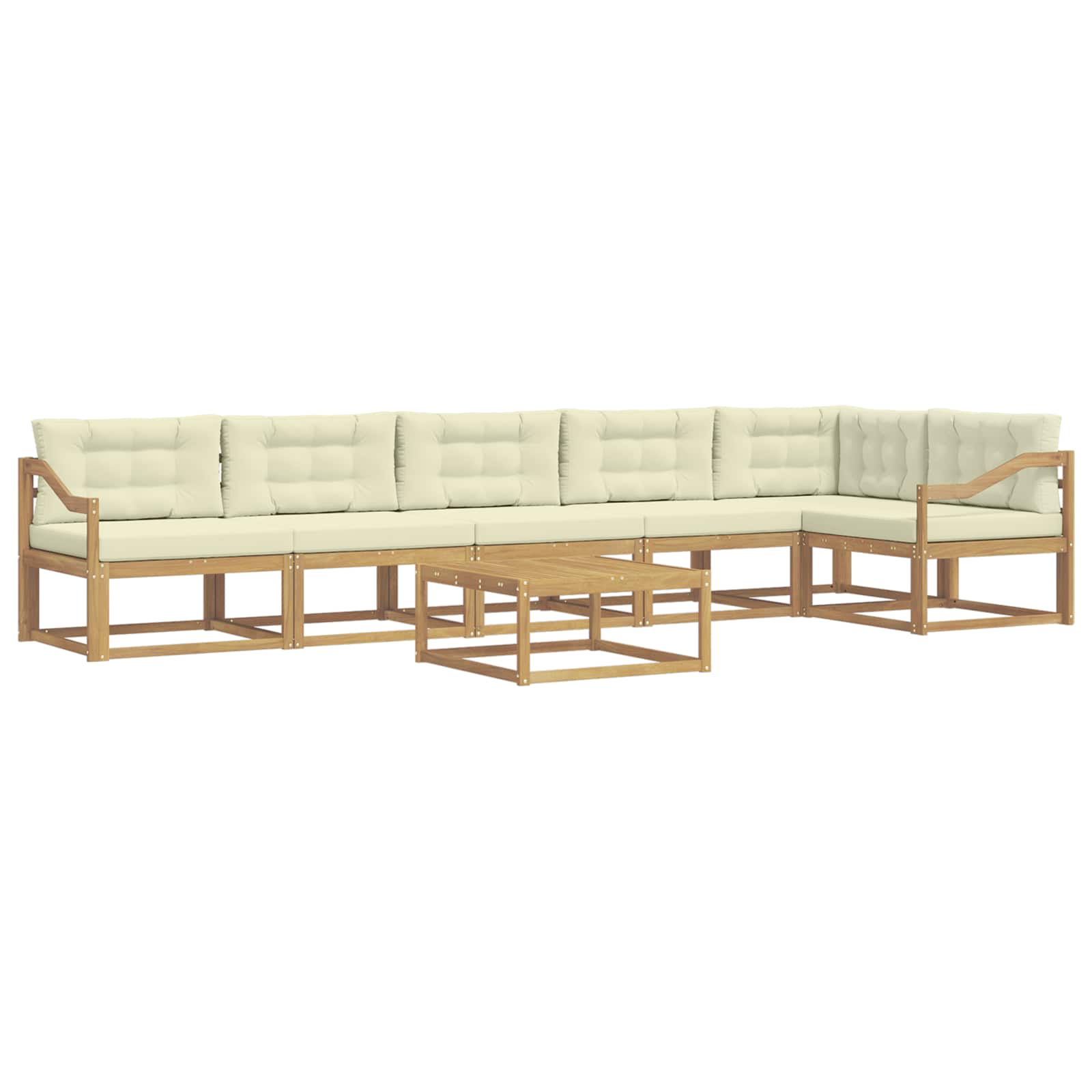 Zunanja garnitura za sedenje 7 pcs Bela in krem 79 x 79 x 37 cm - slika 2