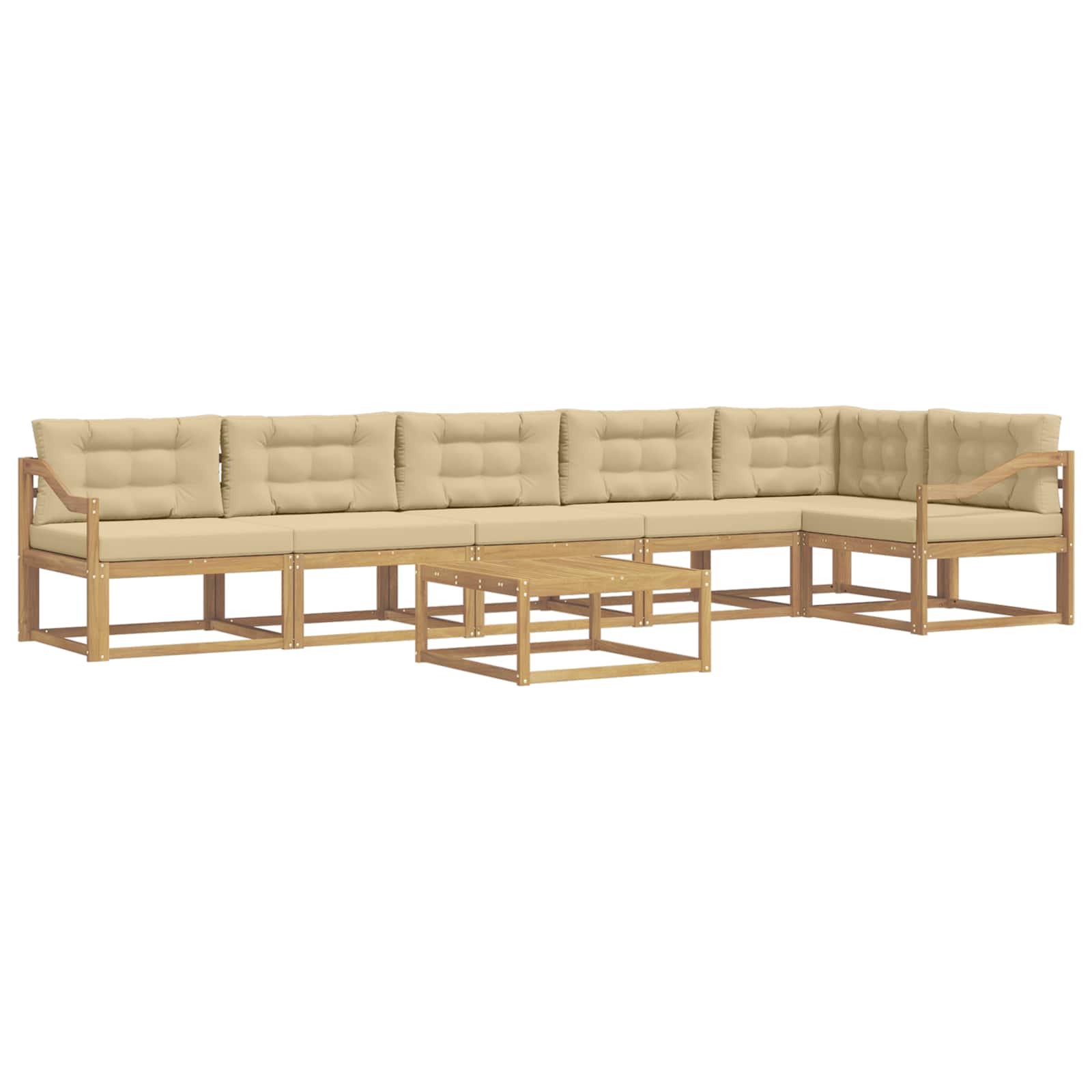 Zunanja garnitura za sedenje 7 pcs Bela in bež 79 x 79 x 37 cm - slika 2