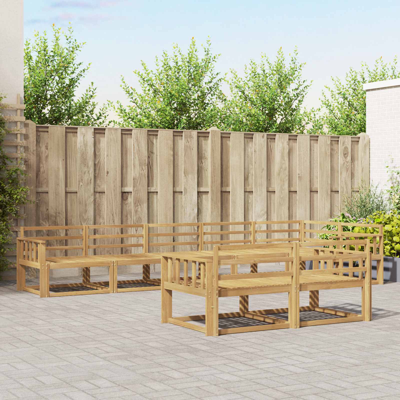 vidaXL Set de canapele de exterior 8 pcs Alb 406 x 168,5 x 73 cm