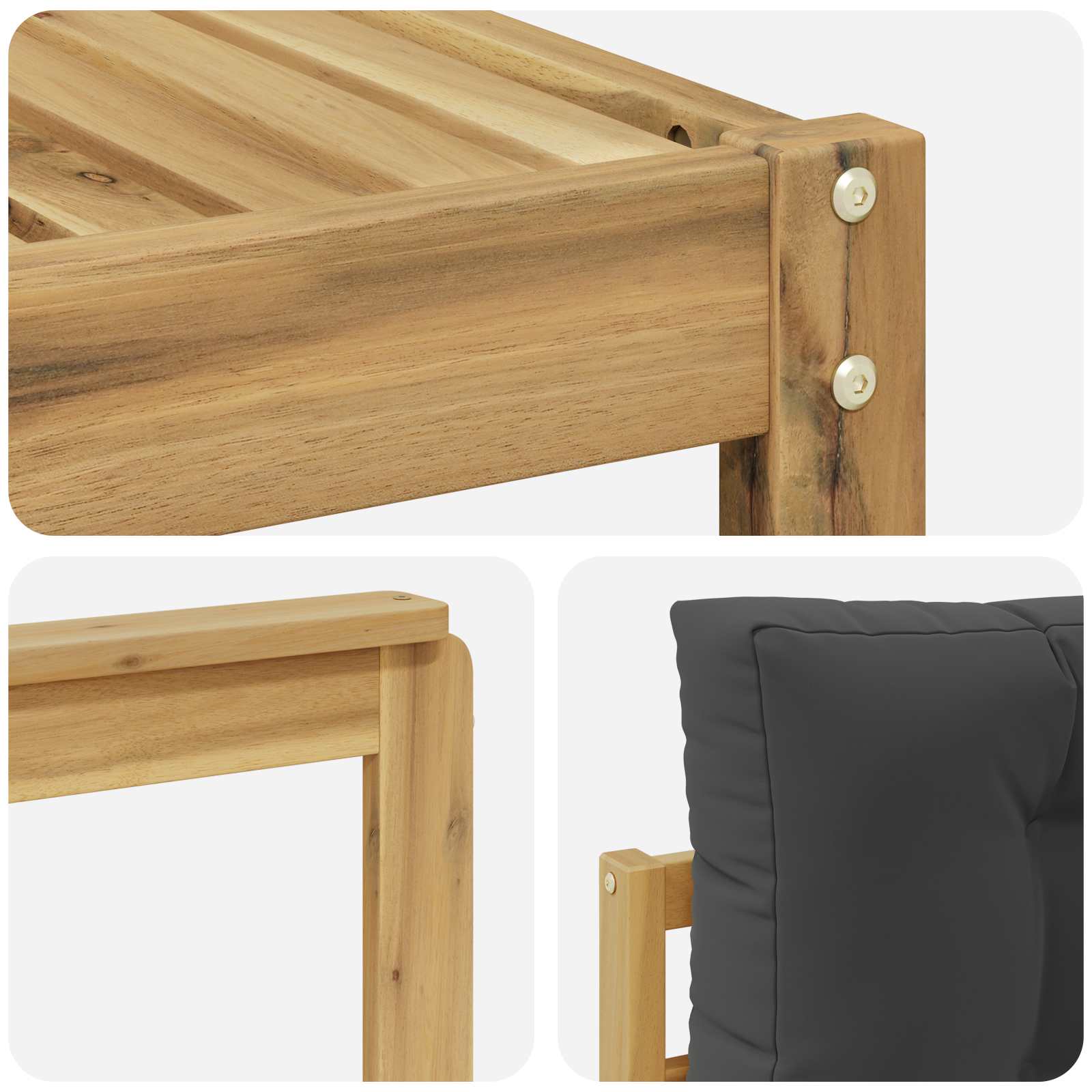 Zunanja garnitura za sedenje 9 pcs Bela in antracit - slika 6