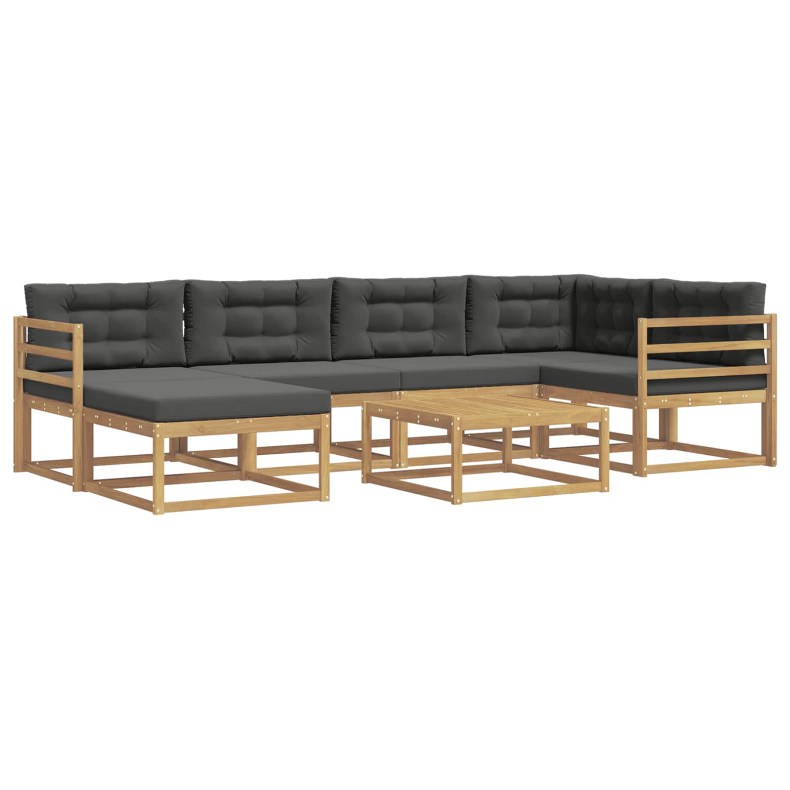 Zunanja garnitura za sedenje 7 pcs Bela in antracit - slika 2