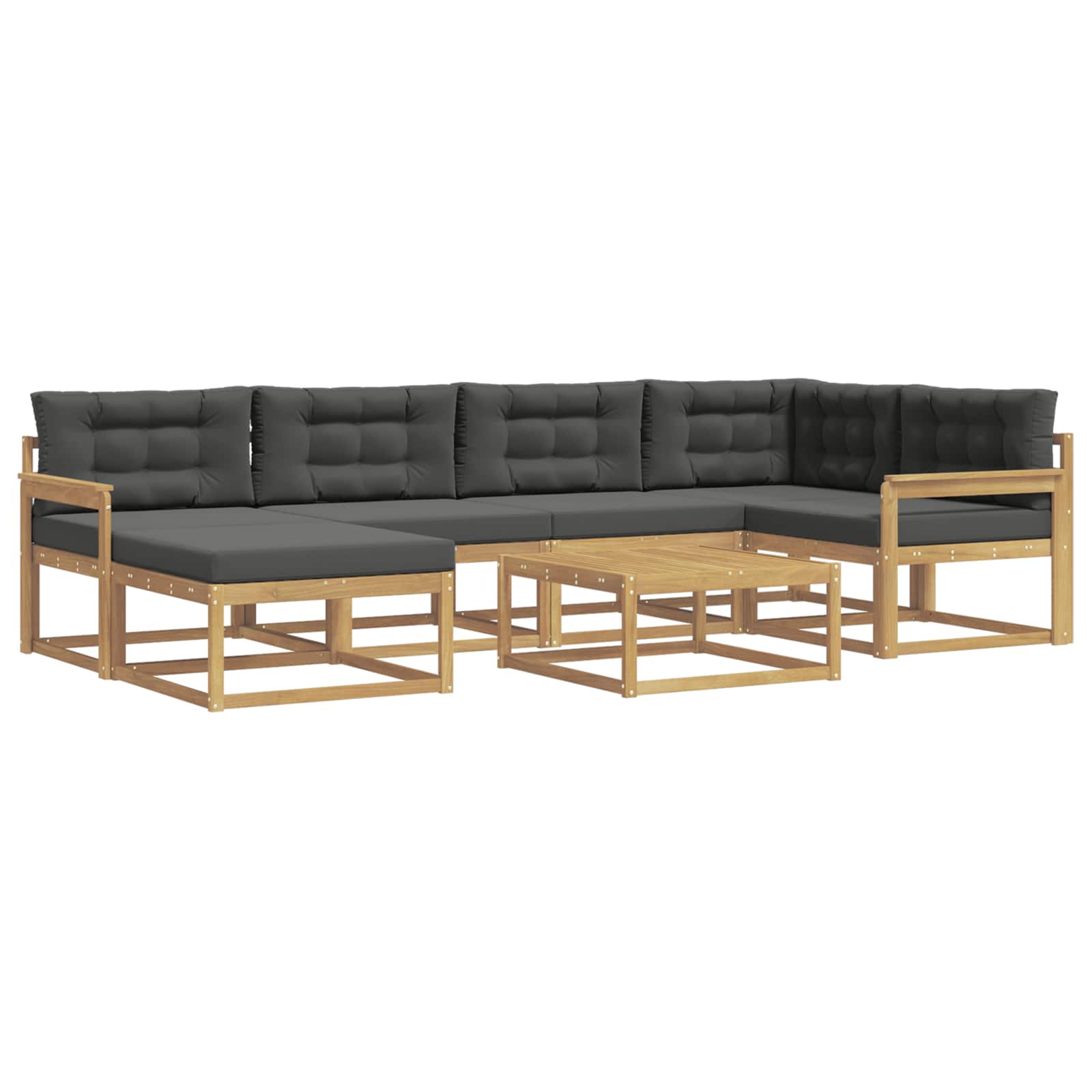 Zunanja garnitura za sedenje 7 pcs Bela in antracit - slika 2