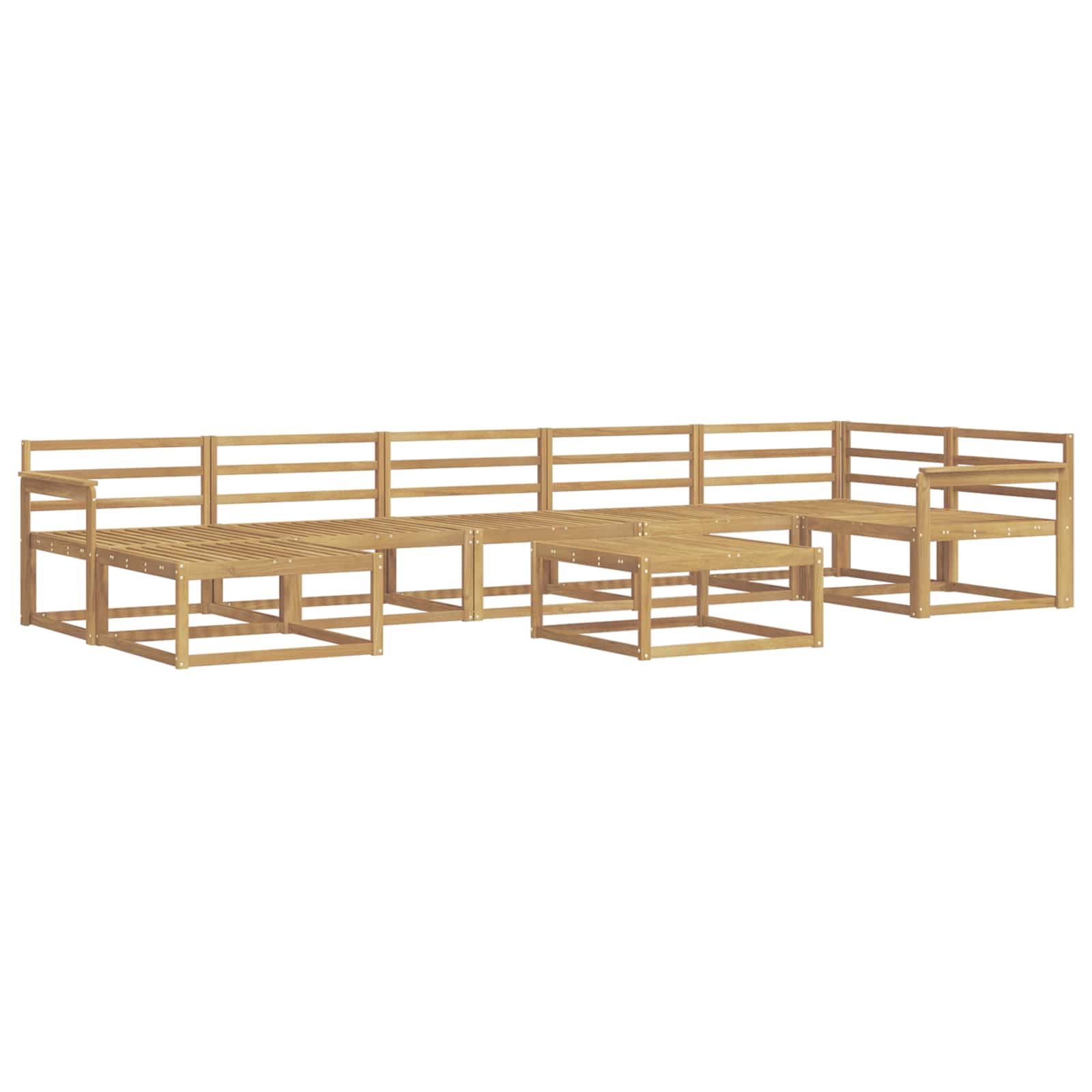 Buiten bankenset 8 pcs Wit Massief Acaciahout image 2