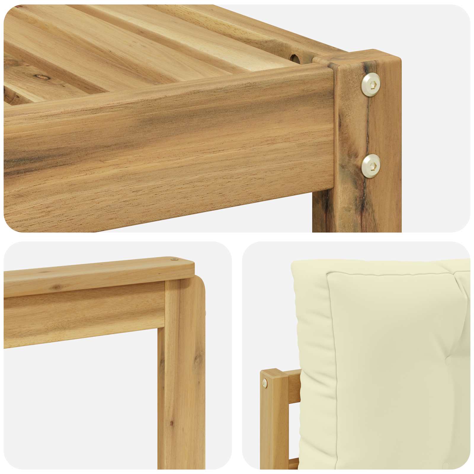 Zunanja garnitura za sedenje 8 pcs Bela in krem - slika 7