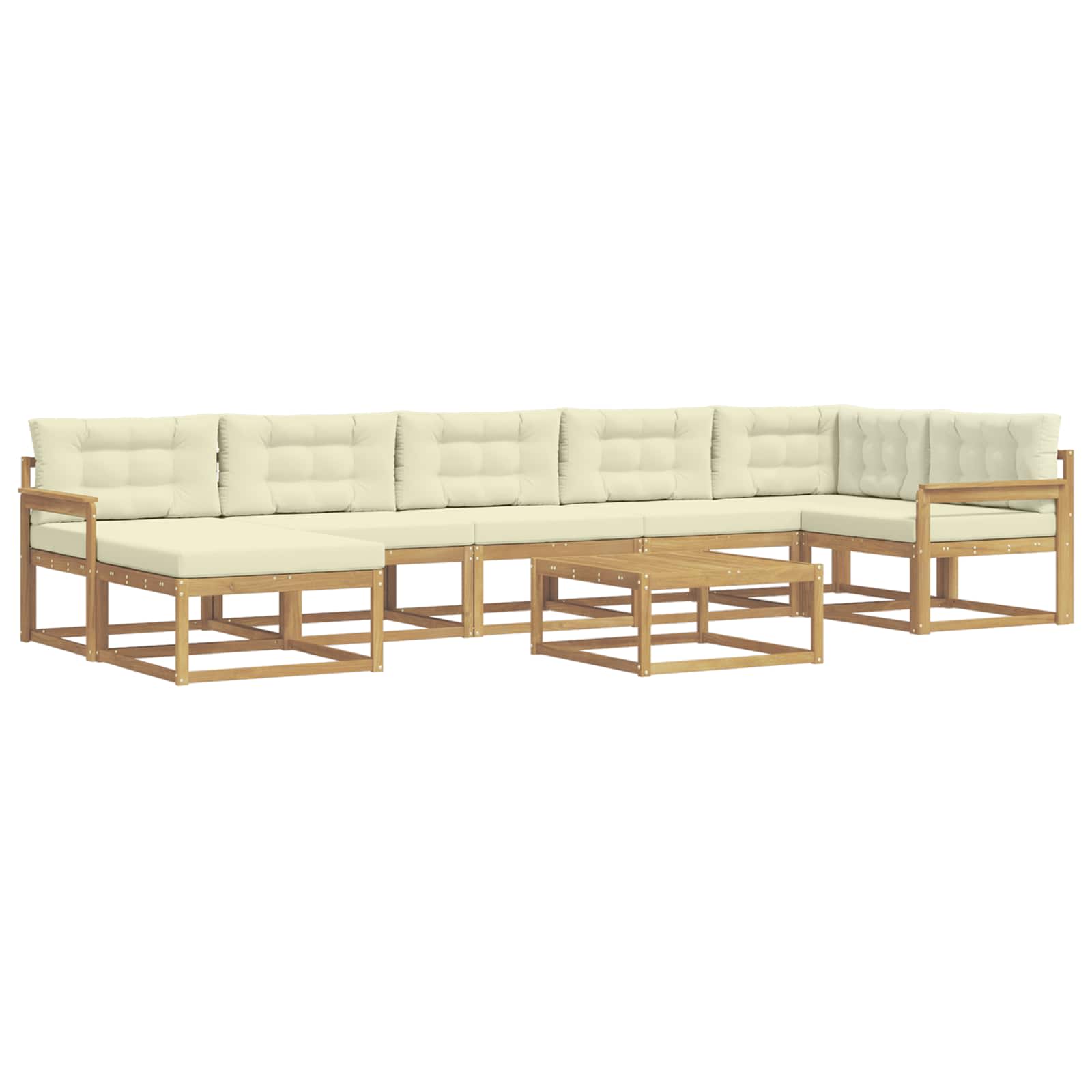 Zunanja garnitura za sedenje 8 pcs Bela in krem - slika 2