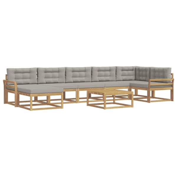 vidaXL V&auml;li diivanikomplekt 8 tk Valge ja helehall