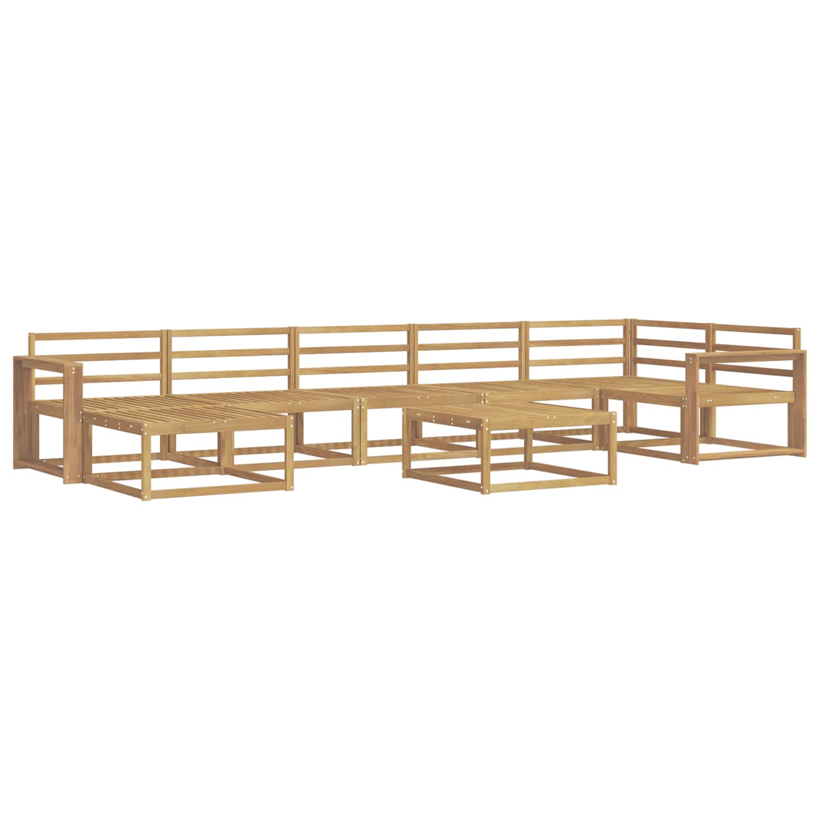 Buiten bankenset 8 pcs Wit Massief Acaciahout image 2