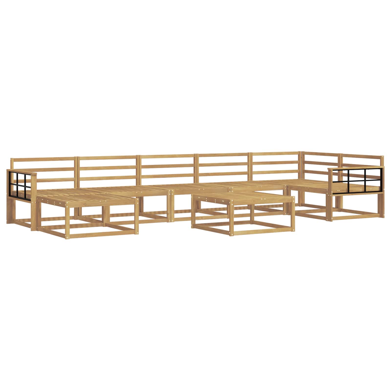 Buiten bankenset 8 pcs Wit Massief Acaciahout image 2