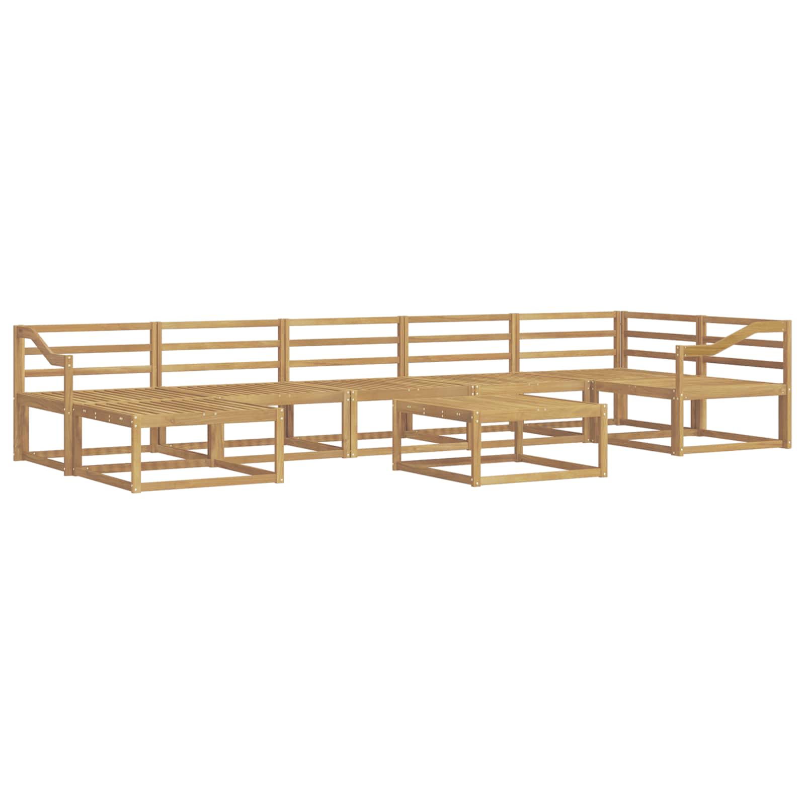 Buiten bankenset 8 pcs Wit Massief Acaciahout image 2