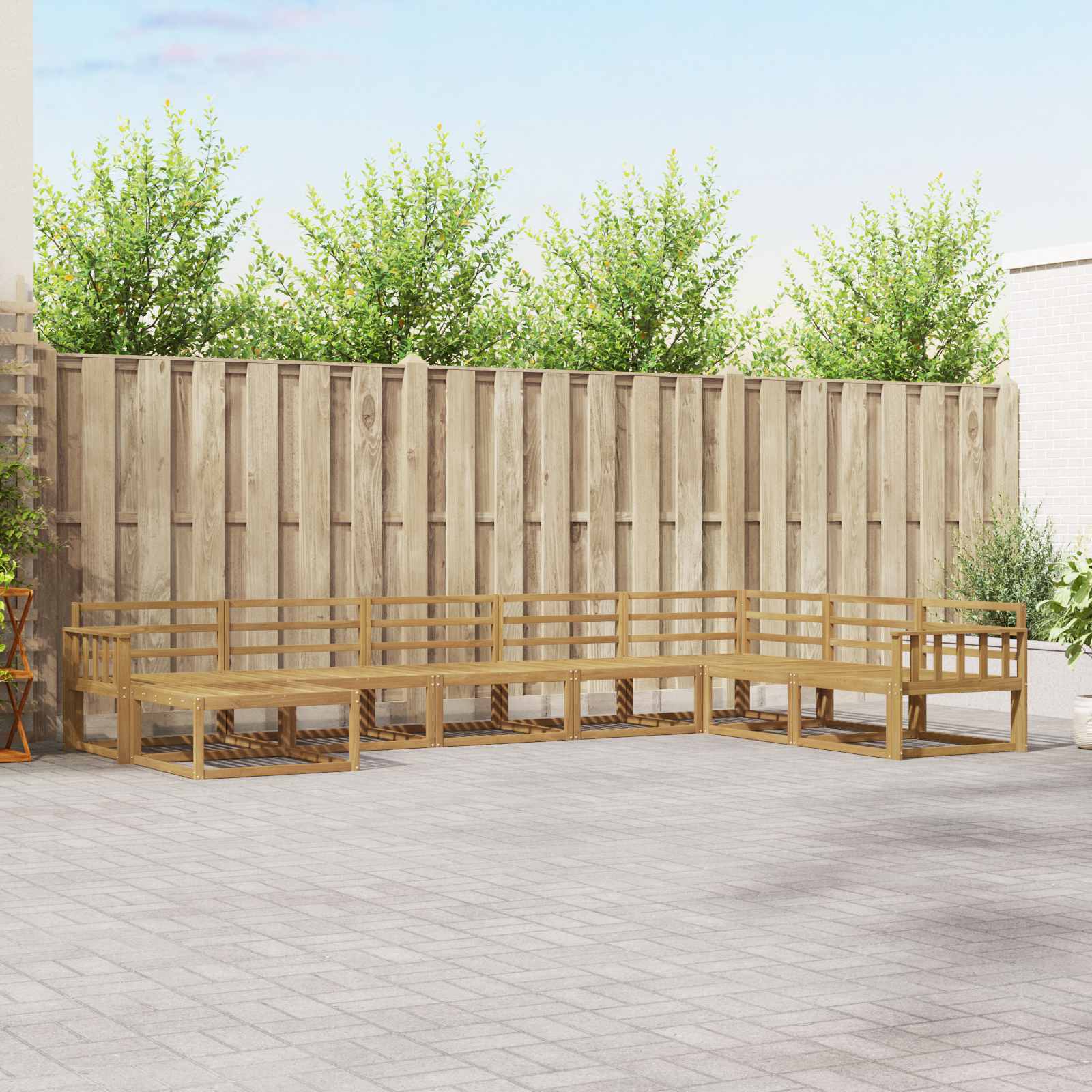 vidaXL Set de canapele de exterior 8 pcs Alb Lemn Solid de Acacia